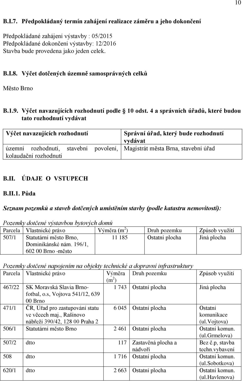 4 a správních úřadů, které budou tato rozhodnutí vydávat Výčet navazujících rozhodnutí územní rozhodnutí, stavební povolení, kolaudační rozhodnutí Správní úřad, který bude rozhodnutí vydávat