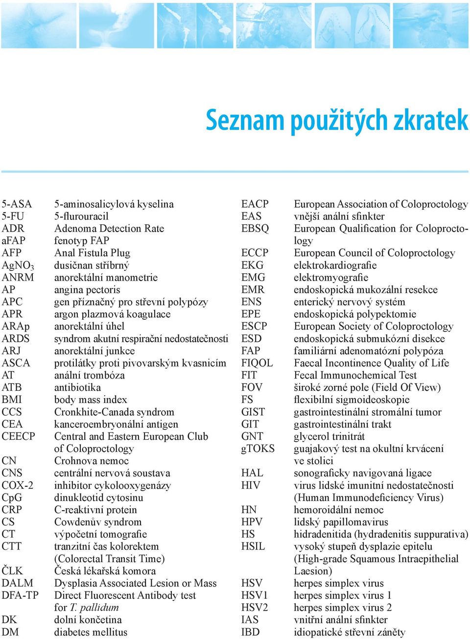 úhel syndrom akutní respirační nedostatečnosti anorektální junkce protilátky proti pivovarským kvasnicím anální trombóza antibiotika body mass index Cronkhite-Canada syndrom kanceroembryonální