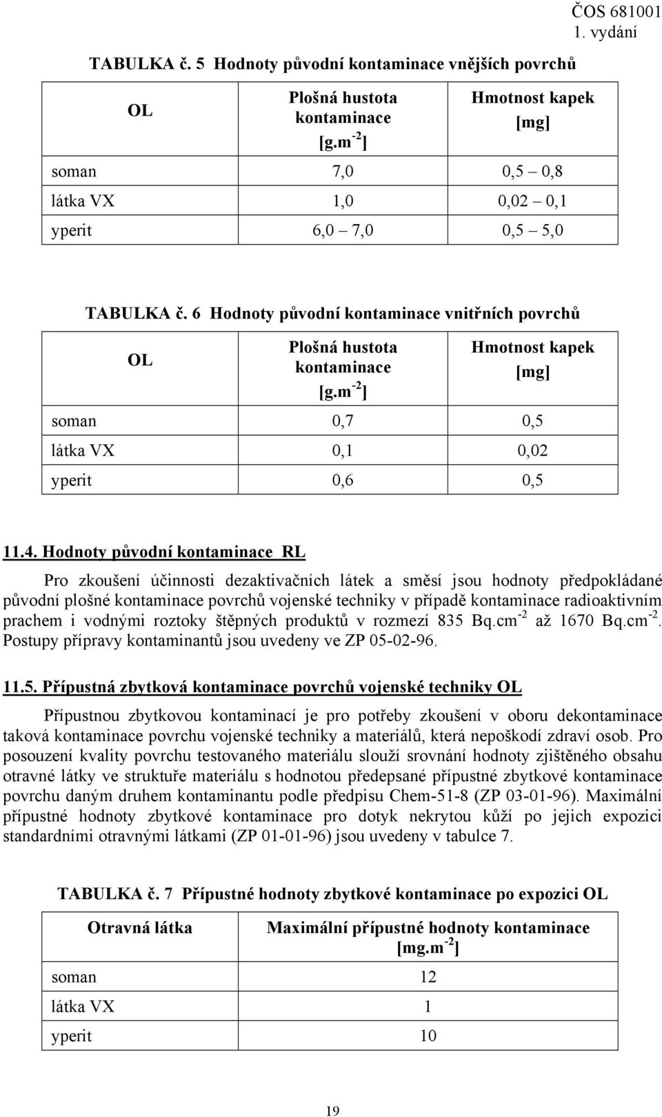 m -2 ] Hmotnost kapek [mg] soman 0,7 0,5 látka VX 0,1 0,02 yperit 0,6 0,5 11.4.