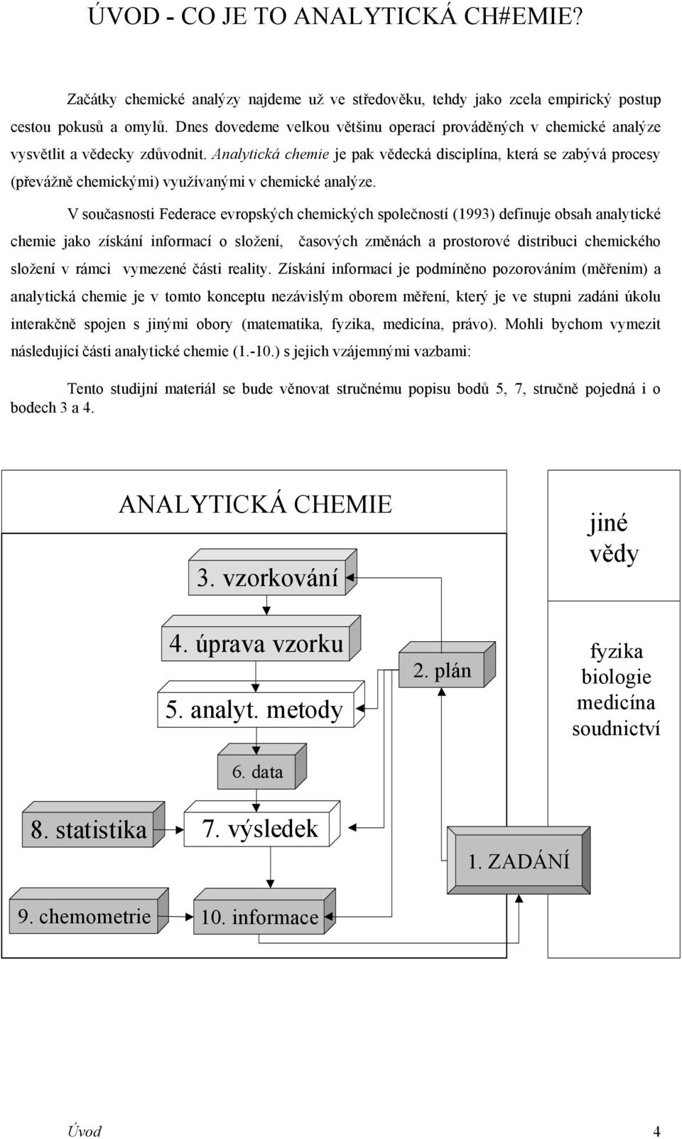 Analytická chemie je pak vědecká disciplína, která se zabývá procesy (převážně chemickými) využívanými v chemické analýze.