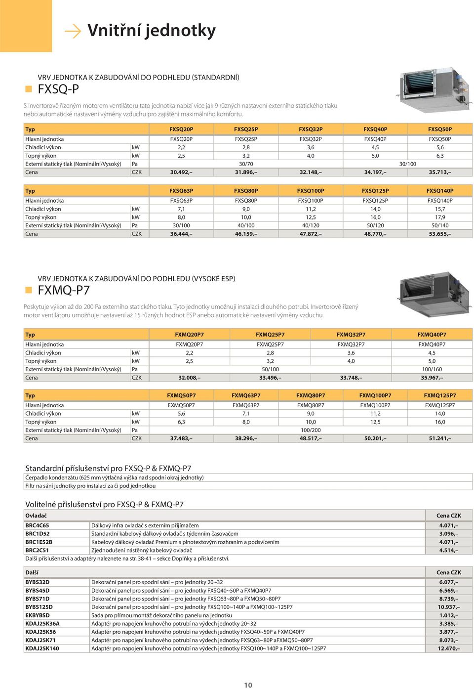 Typ FXSQ20P FXSQ25P FXSQ32P FXSQ40P FXSQ50P Hlavní jednotka FXSQ20P FXSQ25P FXSQ32P FXSQ40P FXSQ50P Chladicí výkon kw 2,2 2,8 3,6 4,5 5,6 Topný výkon kw 2,5 3,2 4,0 5,0 6,3 Externí statický tlak
