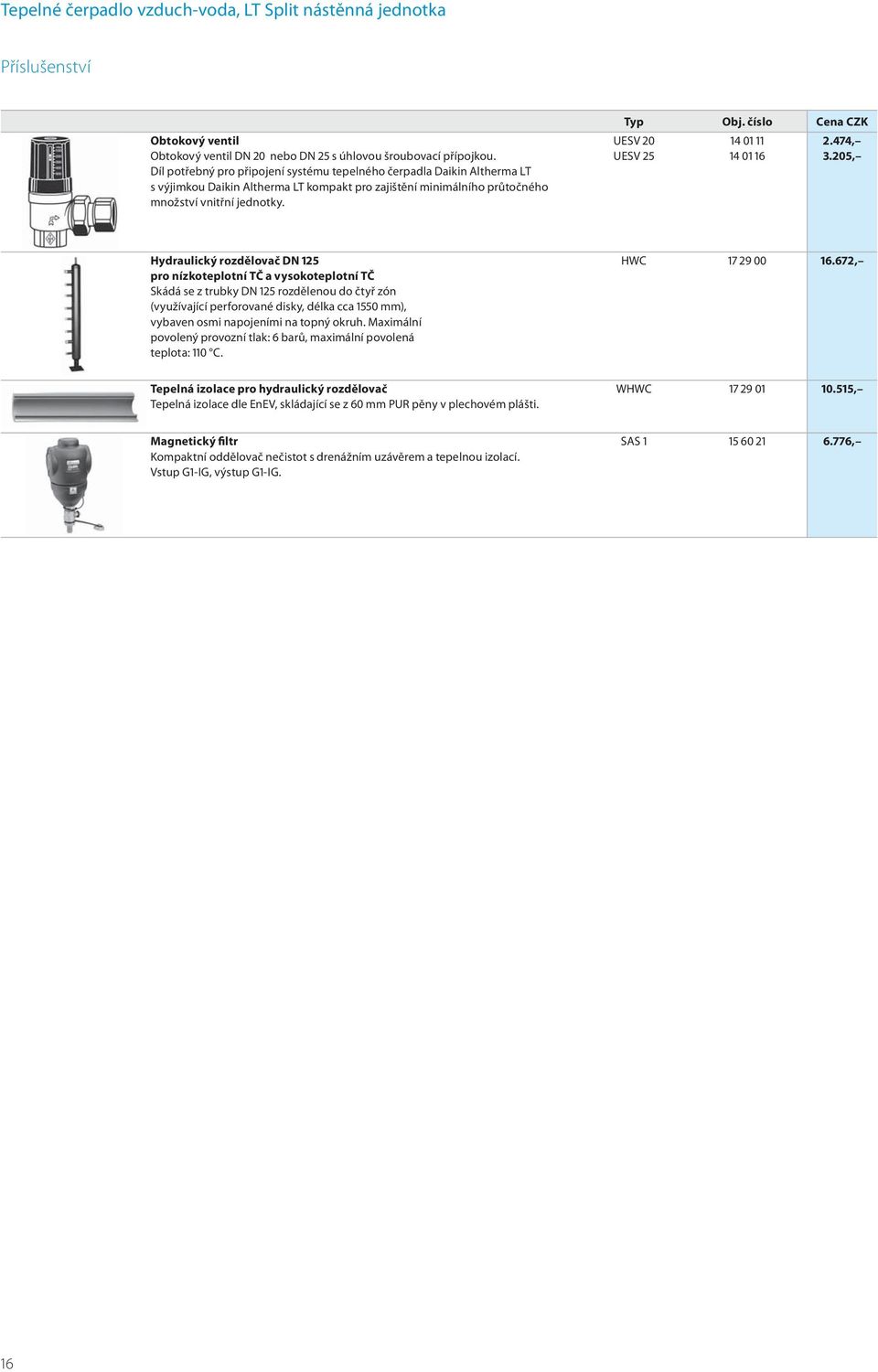 číslo Cena CZK UESV 20 UESV 25 14 01 11 14 01 16 2.474, 3.