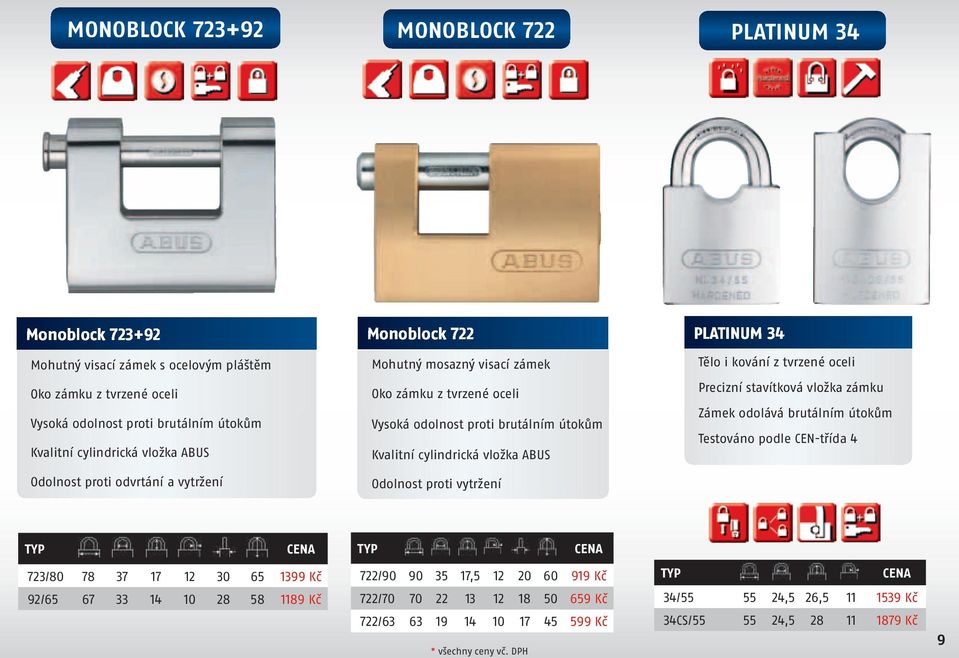 ABUS Kvalitní cylindrická vložka ABUS Odolnost proti odvrtání a vytržení Odolnost proti vytržení 723/80 92/65 78 67 37 33 17 14 12 10 30 28 65 58 1399 Kč 1189 Kč Zámek odolává brutálním