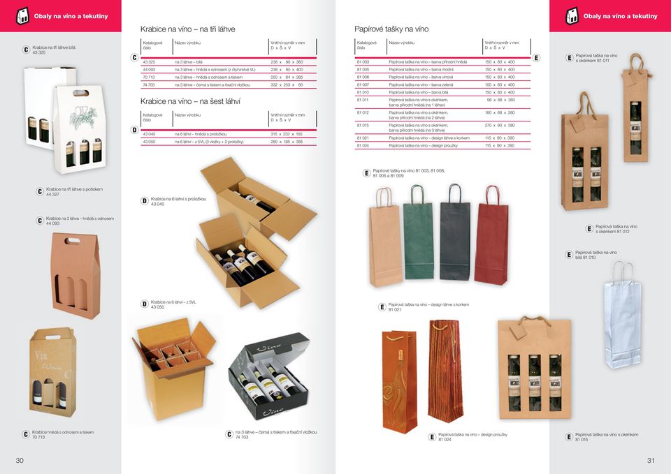 barva modrá 150 x 80 x 400 70 713 na 3 láhve hnědá s odnosem a tiskem 250 x 84 x 365 81 006 Papírová taška na víno barva vínová 150 x 80 x 400 74 703 na 3 láhve černá s tiskem a fixační vložkou 332 x
