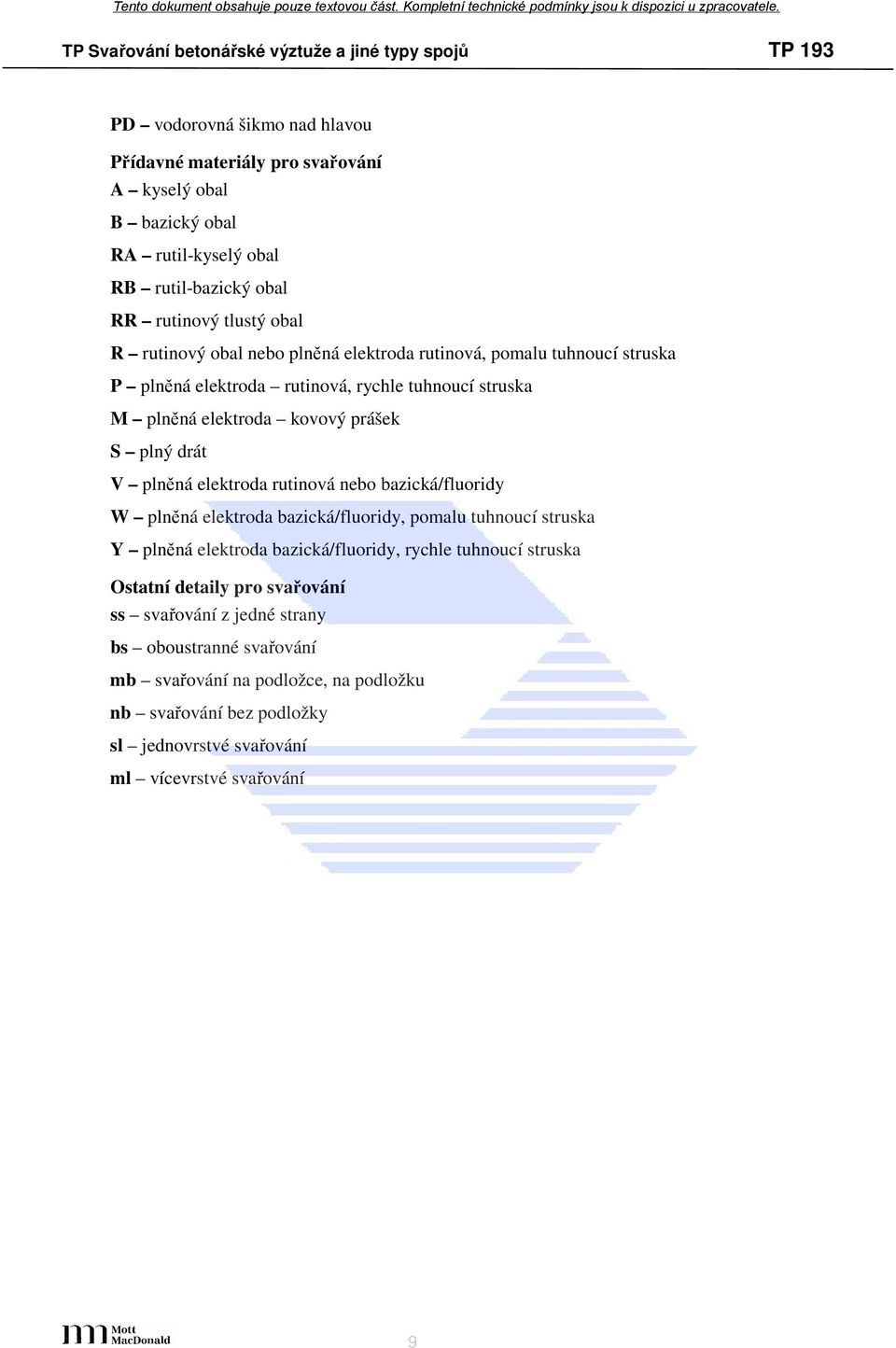 rutinová nebo bazická/fluoridy W plněná elektroda bazická/fluoridy, pomalu tuhnoucí struska Y plněná elektroda bazická/fluoridy, rychle tuhnoucí struska Ostatní detaily pro