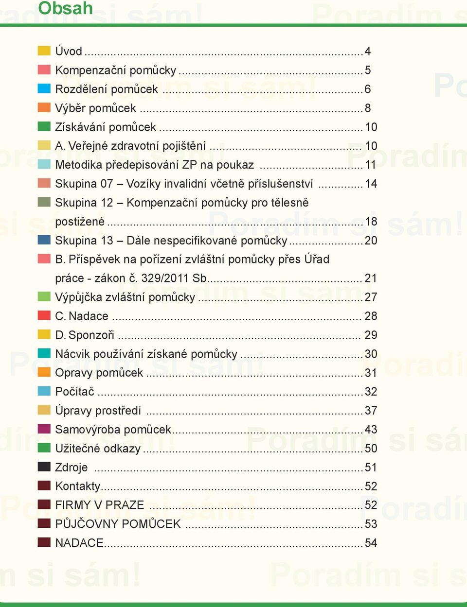 Příspěvek na pořízení zvláštní pomůcky přes Úřad práce - zákon č. 329/2011 Sb... 21 Výpůjčka zvláštní pomůcky... 27 C. Nadace... 28 D. Sponzoři... 29 Nácvik používání získané pomůcky.