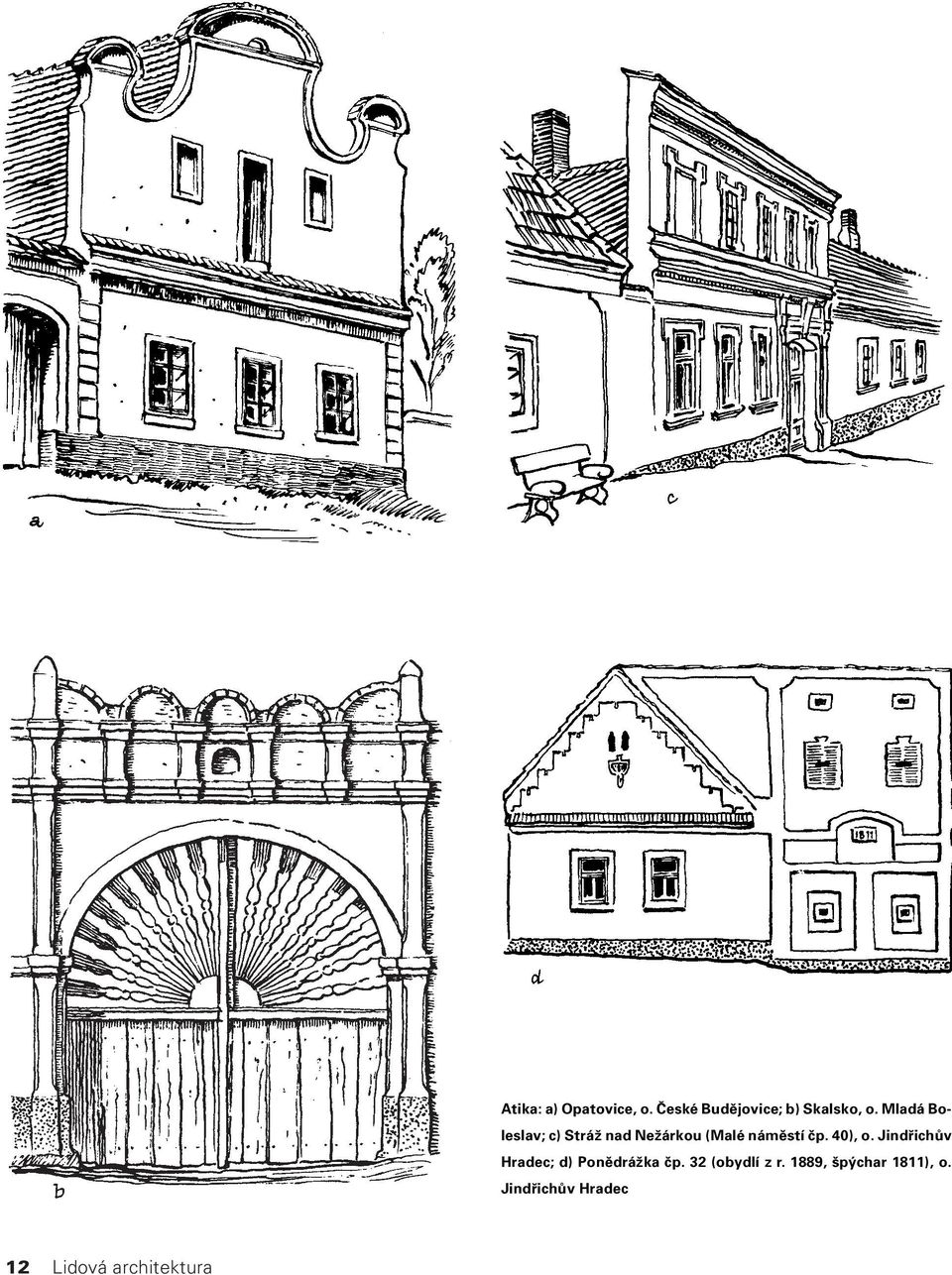 40), o. Jindřichův Hradec; d) Ponědrážka čp. 32 (obydlí z r.