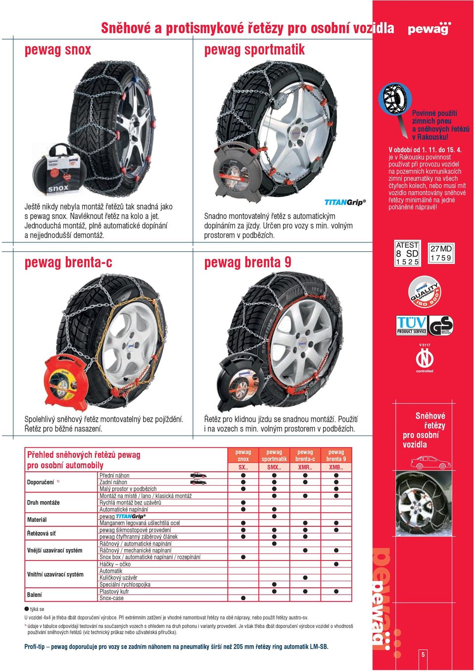 pewag brenta 9 Povinné použití zimních pneu a sněhových řetězů v Rakousku! V období od 1. 11. do 15. 4.