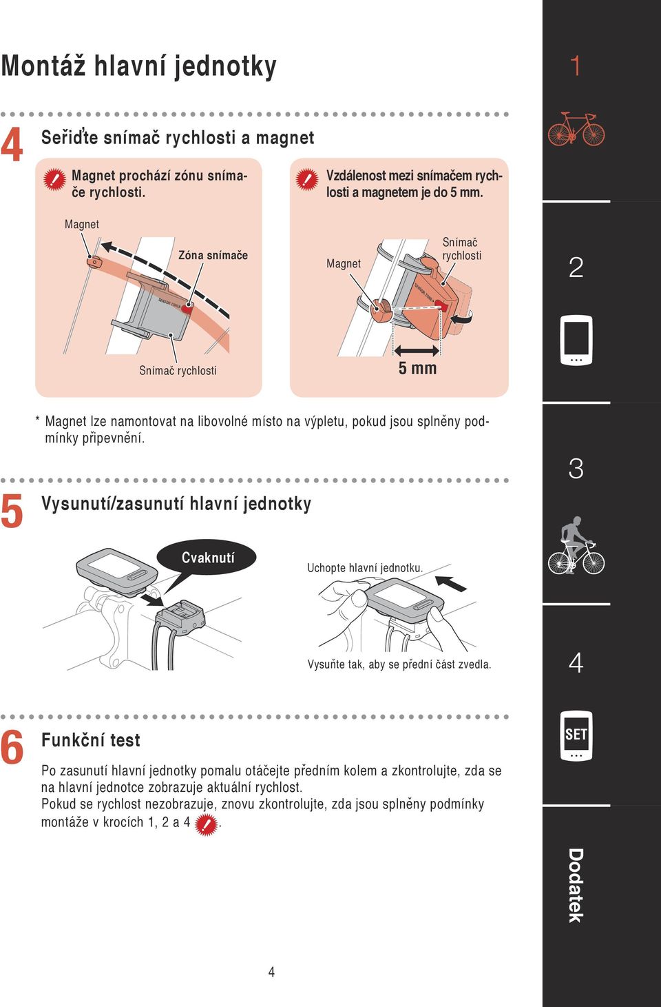 připevnění. Vysunutí/zasunutí hlavní jednotky Cvaknutí Uchopte hlavní jednotku. Vysuňte tak, aby se přední část zvedla.