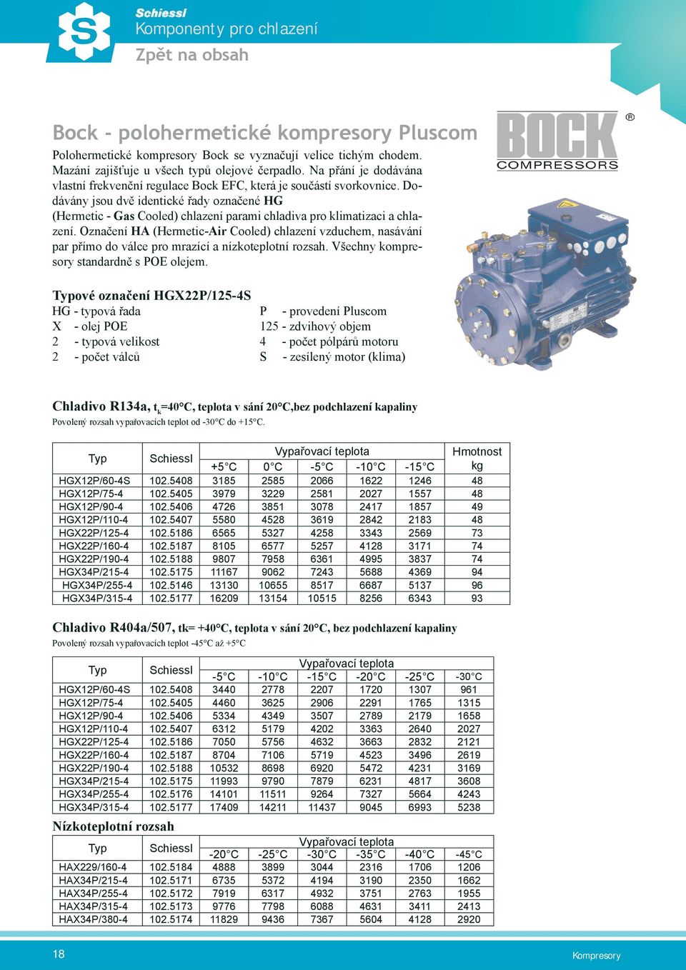 Dodávány jsou dvě identické řady označené HG (Hermetic - Gas Cooled) chlazení parami chladiva pro klimatizaci a chlazení.