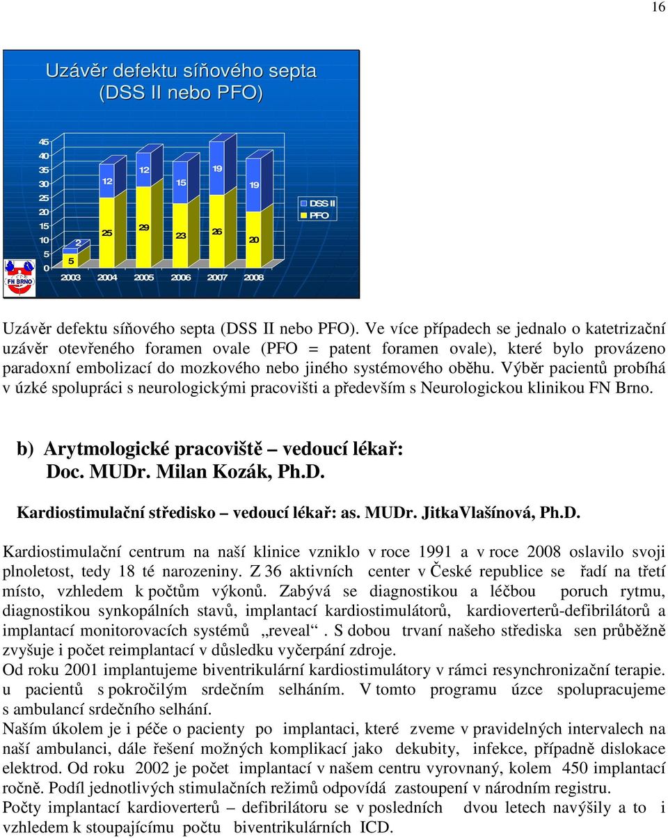 Ve více případech se jednalo o katetrizační uzávěr otevřeného foramen ovale (PFO = patent foramen ovale), které bylo provázeno paradoxní embolizací do mozkového nebo jiného systémového oběhu.