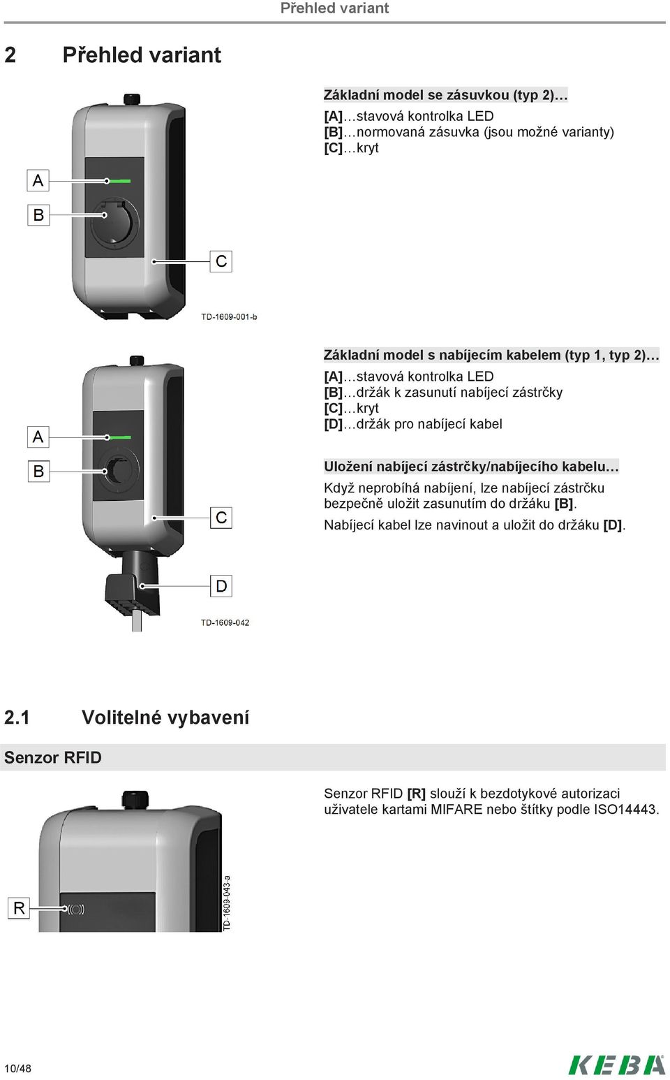 nabíjecí zástrčky/nabíjecího kabelu Když neprobíhá nabíjení, lze nabíjecí zástrčku bezpečně uložit zasunutím do držáku [B].