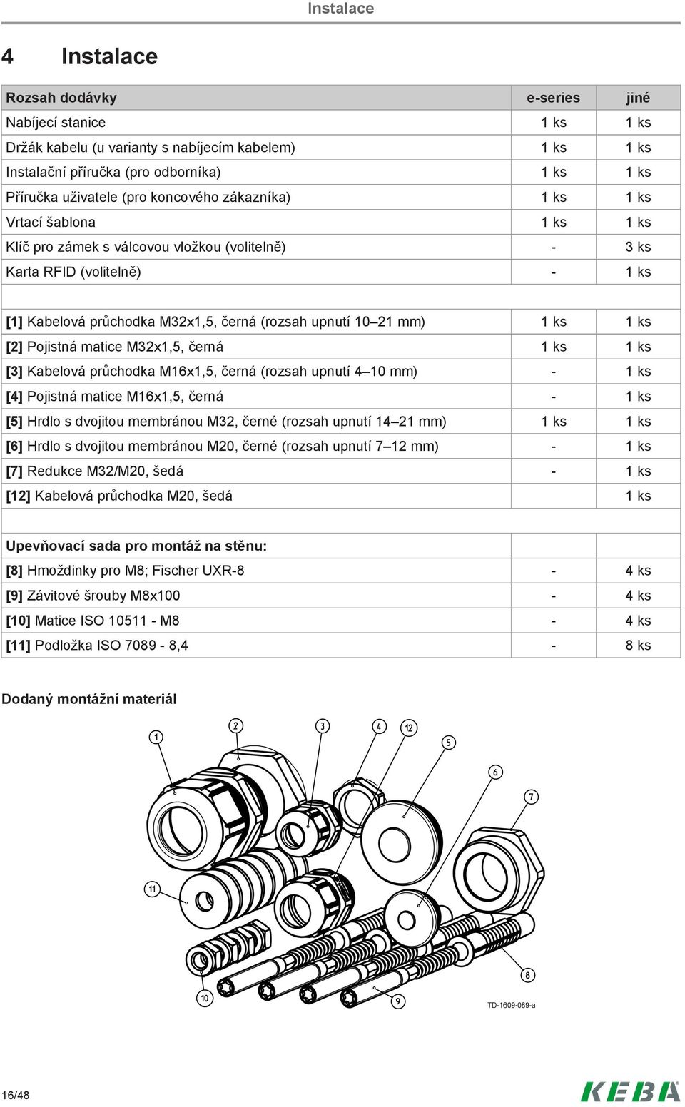 mm) 1 ks 1 ks [2] Pojistná matice M32x1,5, černá 1 ks 1 ks [3] Kabelová průchodka M16x1,5, černá (rozsah upnutí 4 10 mm) 1 ks [4] Pojistná matice M16x1,5, černá 1 ks [5] Hrdlo s dvojitou membránou