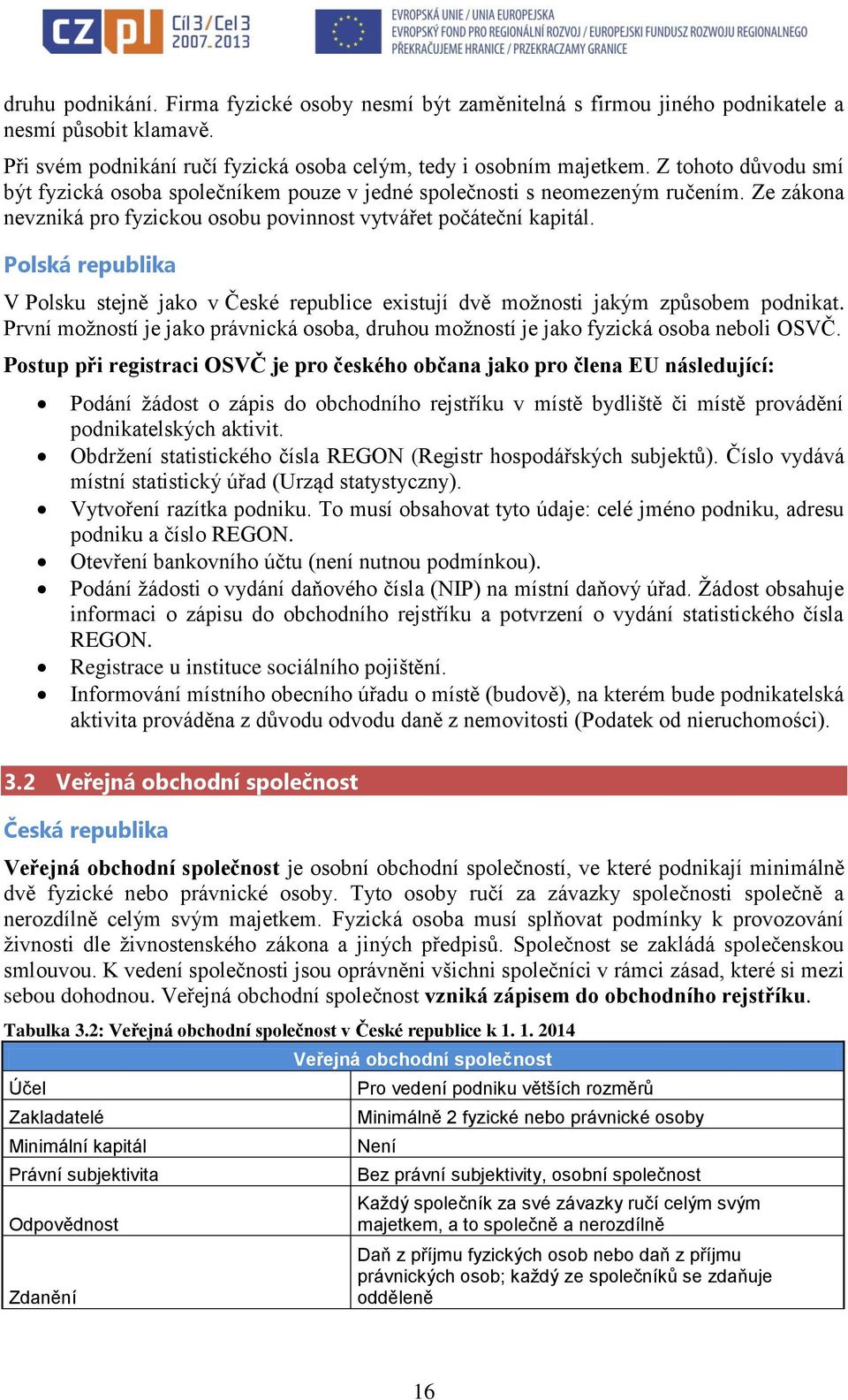 Polská republika V Polsku stejně jako v České republice existují dvě možnosti jakým způsobem podnikat. První možností je jako právnická osoba, druhou možností je jako fyzická osoba neboli OSVČ.