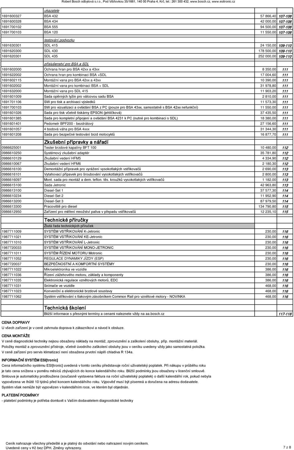 pro kombinaci BSA +SDL 17 004,60 111 1691602115 Montážní vana pro BSA 42xx a 43xx 10 390,00 111 1691602002 Montážní vana pro kombinaci BSA + SDL 31 978,80 111 1691632000 Montážní vana pro SDL 415 11