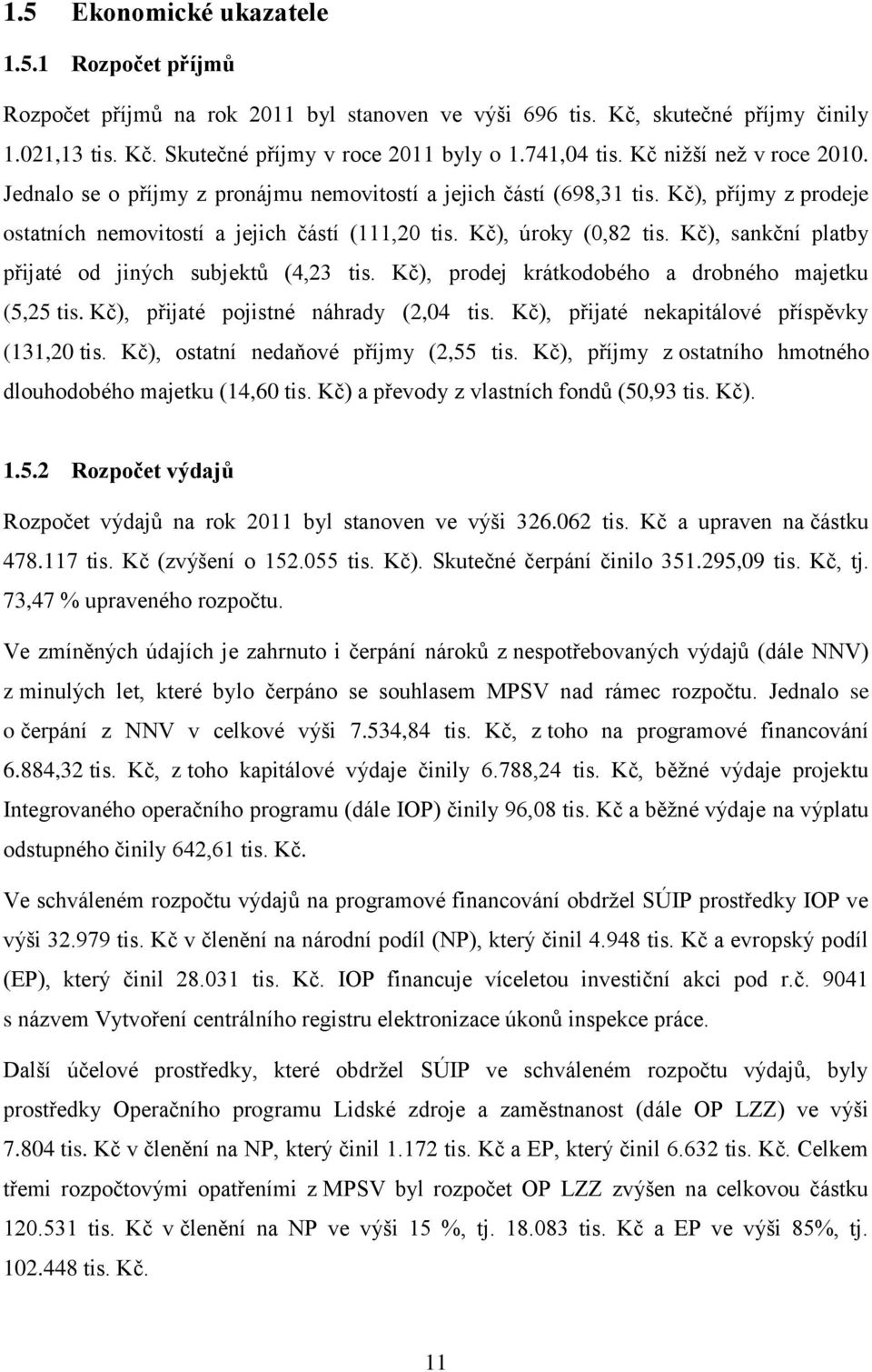 Kč), sankční platby přijaté od jiných subjektů (4,23 tis. Kč), prodej krátkodobého a drobného majetku (5,25 tis. Kč), přijaté pojistné náhrady (2,04 tis.