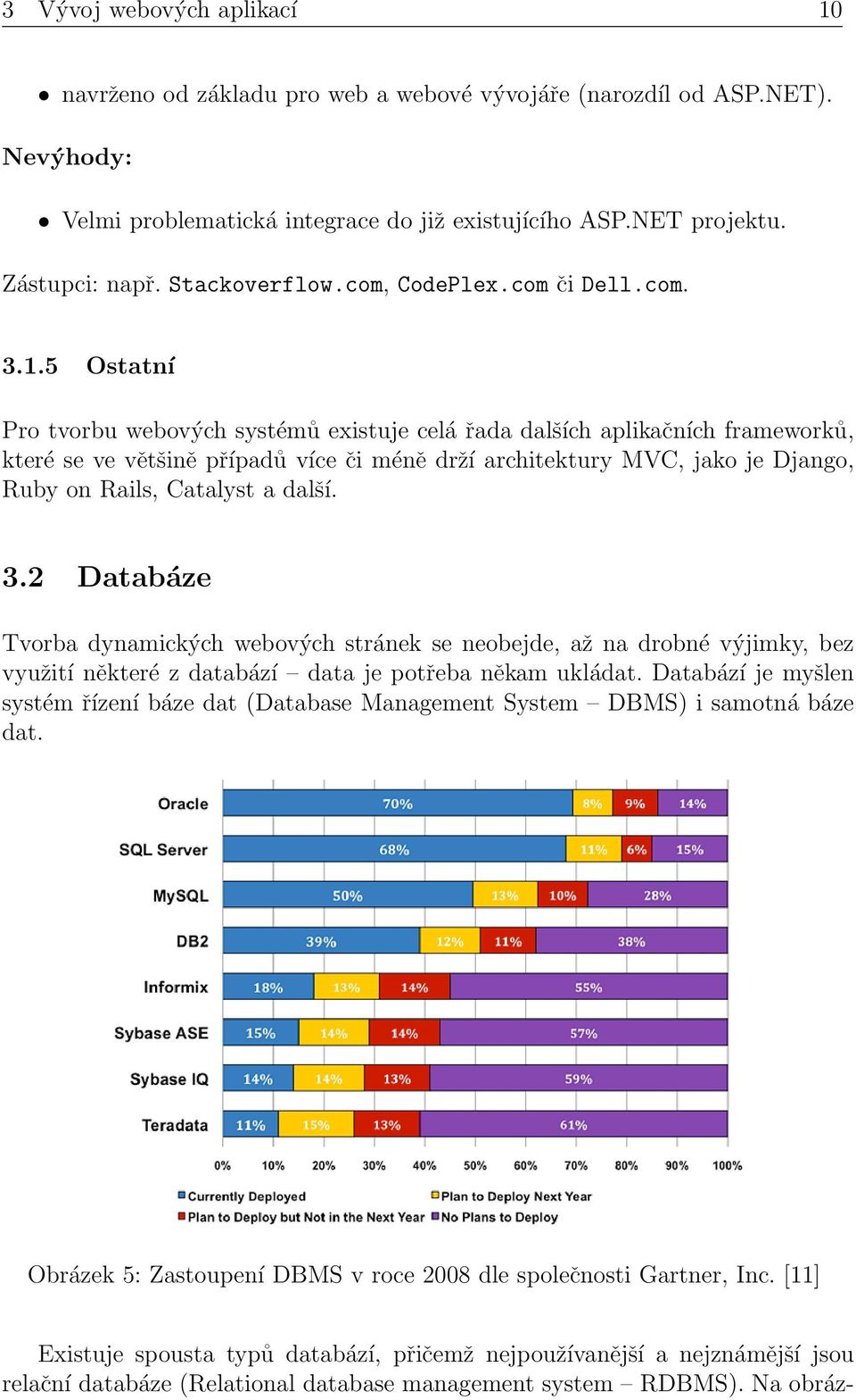 5 Ostatní Pro tvorbu webových systémů existuje celá řada dalších aplikačních frameworků, které se ve většině případů více či méně drží architektury MVC, jako je Django, Ruby on Rails, Catalyst a