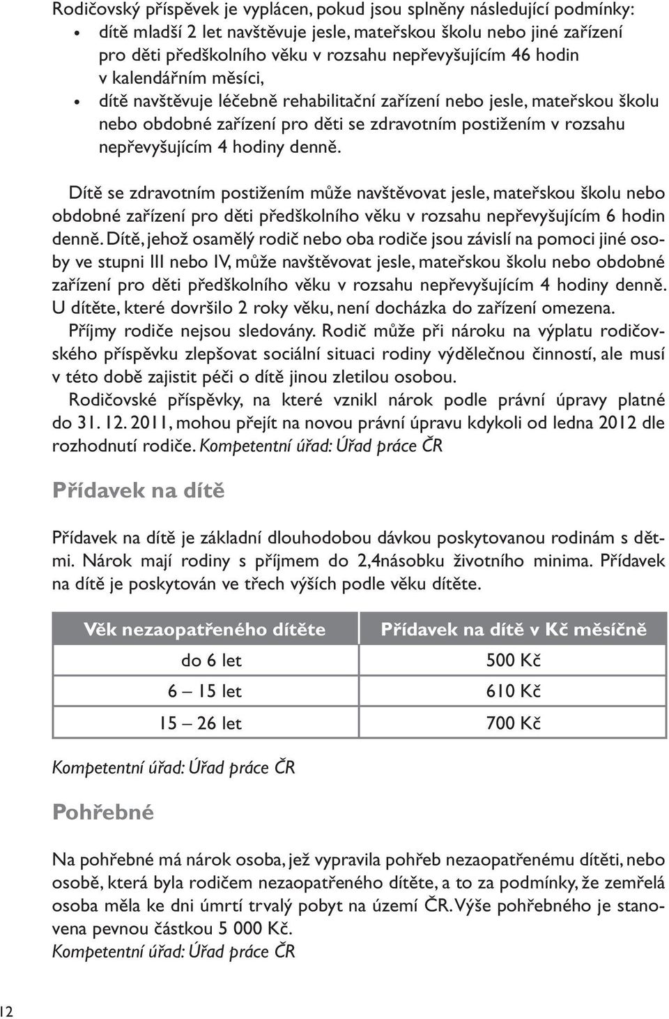 denně. Dítě se zdravotním postižením může navštěvovat jesle, mateřskou školu nebo obdobné zařízení pro děti předškolního věku v rozsahu nepřevyšujícím 6 hodin denně.