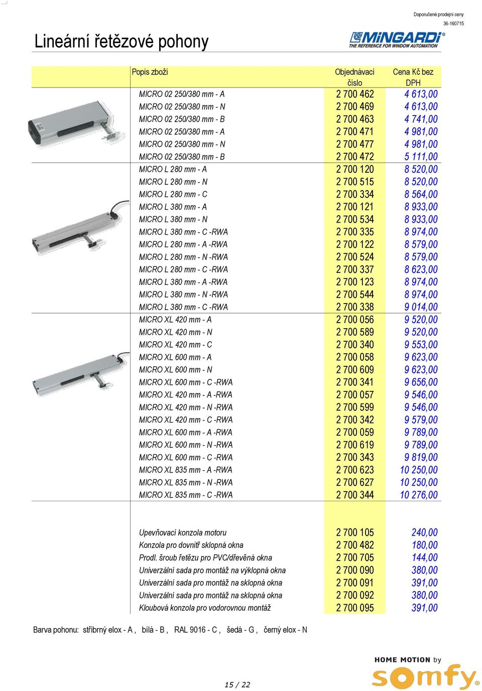 520,00 MICRO L 280 mm - C 2 700 334 8 564,00 MICRO L 380 mm - A 2 700 121 8 933,00 MICRO L 380 mm - N 2 700 534 8 933,00 MICRO L 380 mm - C -RWA 2 700 335 8 974,00 MICRO L 280 mm - A -RWA 2 700 122 8