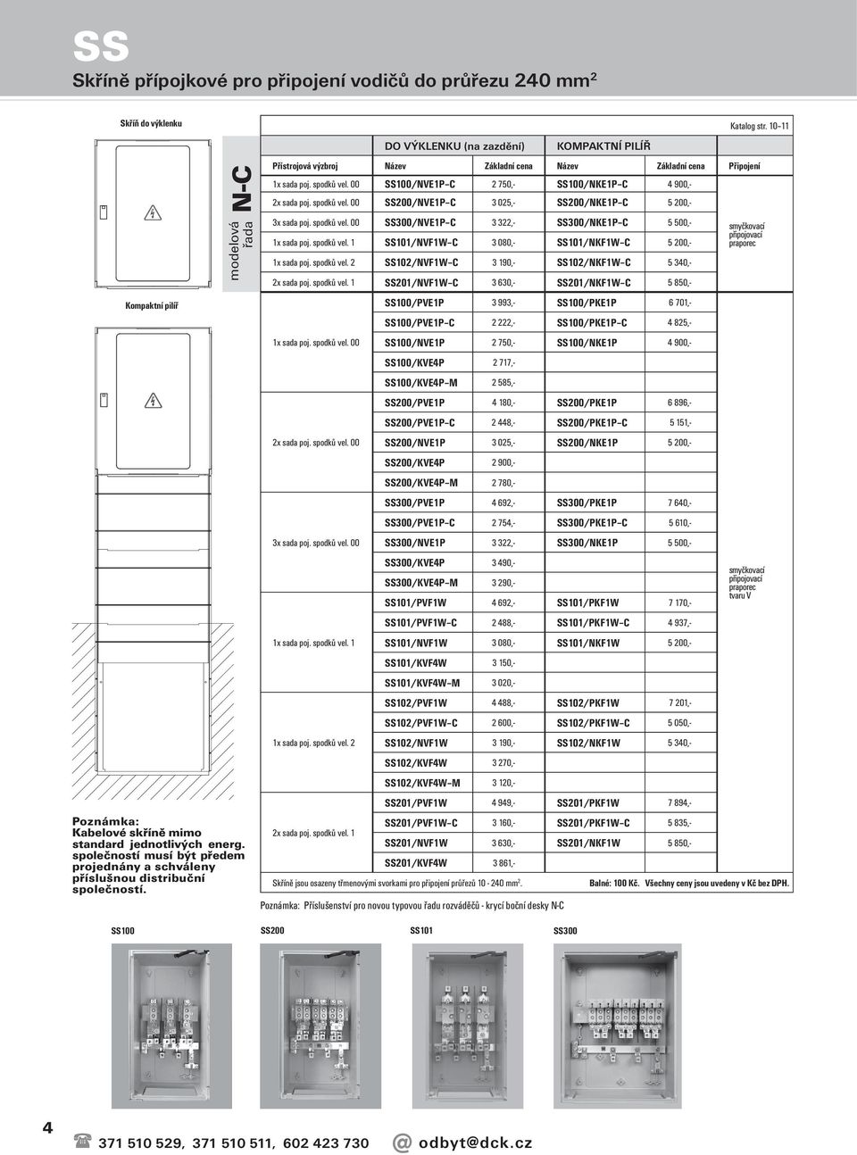 spodků vel. 00 SS100/NVE1P C 2 750,- SS100/NKE1P C 4 900,- 2x sada poj. spodků vel. 00 SS200/NVE1P C 3 025,- SS200/NKE1P C 5 200,- 3x sada poj. spodků vel. 00 SS300/NVE1P C 3 322,- SS300/NKE1P C 5 500,- 1x sada poj.