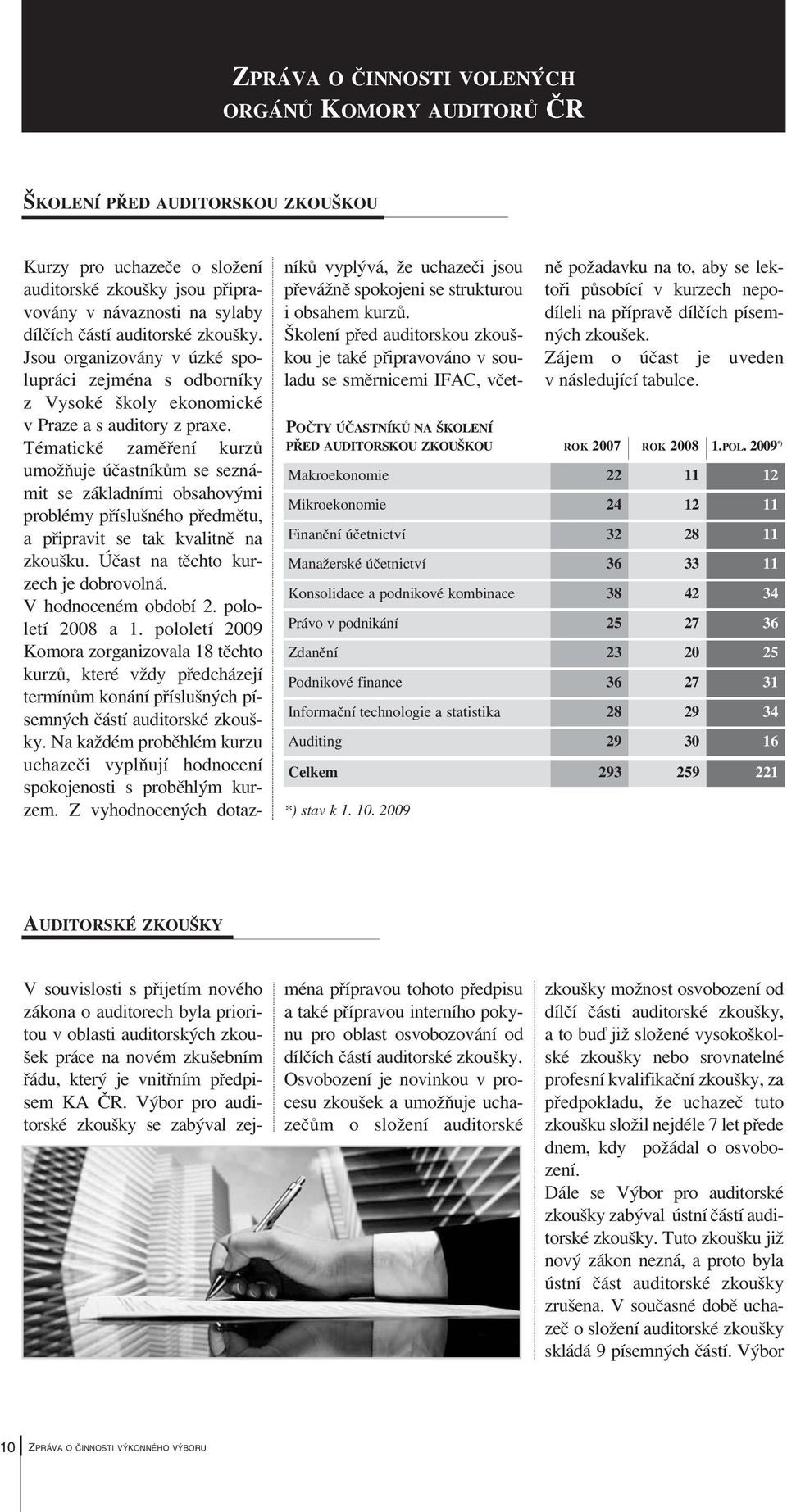 Tématické zaměření kurzů umožňuje účastníkům se seznámit se základními obsahovými problémy příslušného předmětu, a připravit se tak kvalitně na zkoušku. Účast na těchto kurzech je dobrovolná.