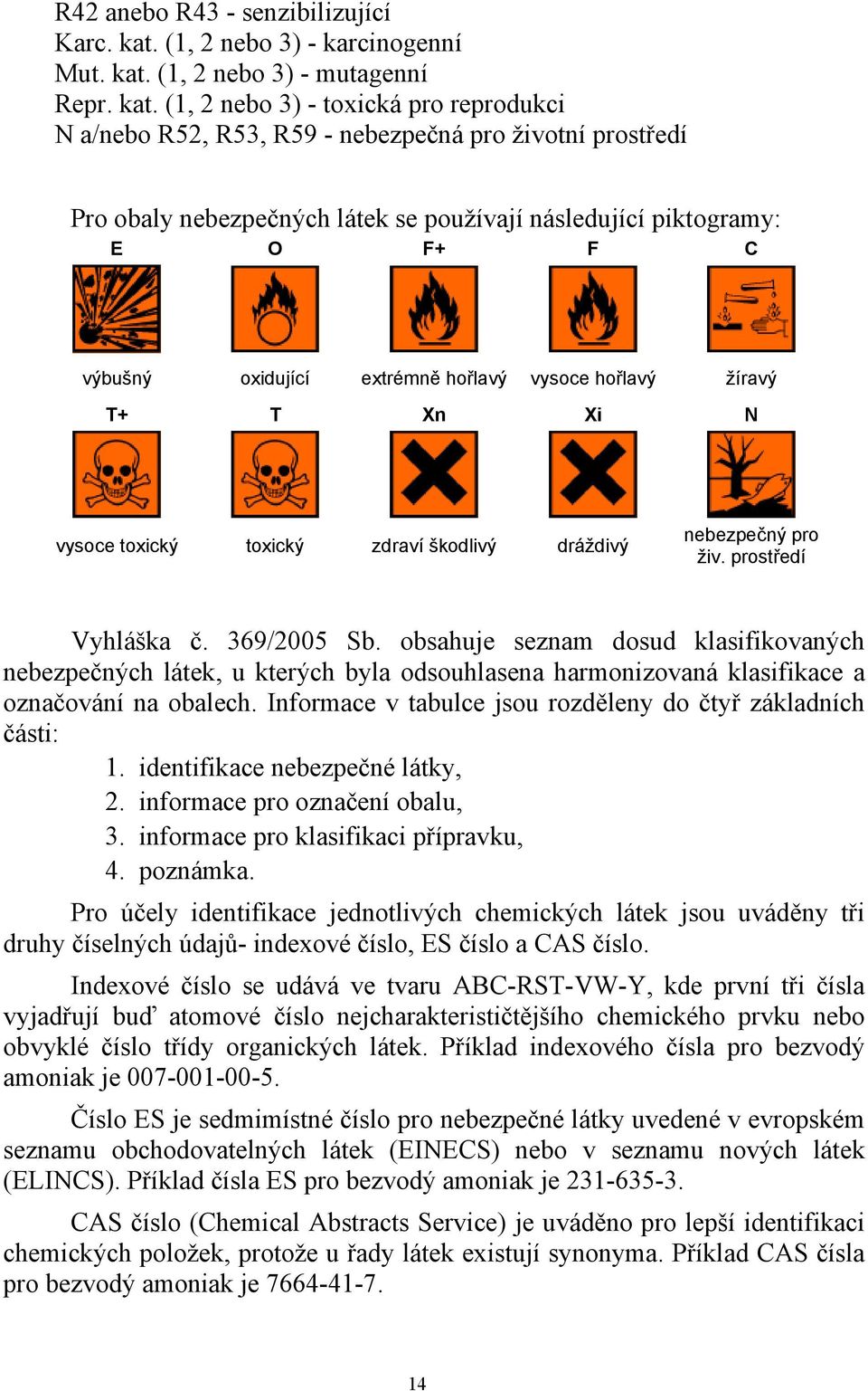 (1, 2 nebo 3) - mutagenní Repr. kat.