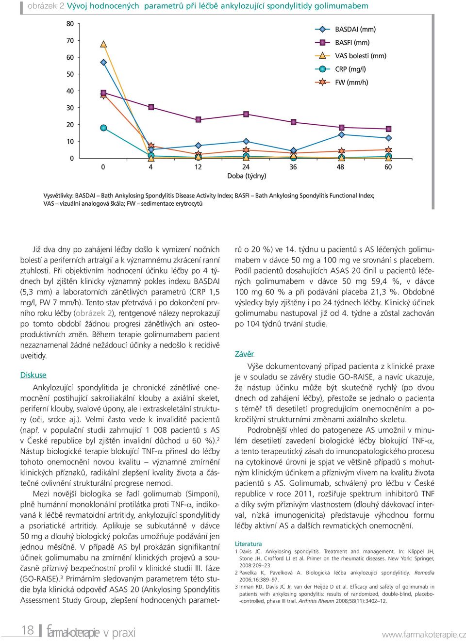 Tento stav přetrvává i po dokončení prvního roku léčby (obrázek 2), rentgenové nálezy neprokazují po tomto období žádnou progresi zánětlivých ani osteoproduktivních změn.