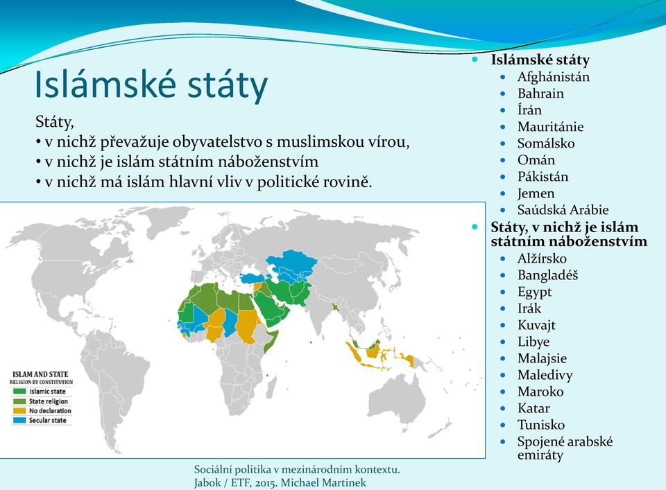 Islámské státy Afghánistán Bahrain Írán Mauritánie Somálsko Omán Pákistán Jemen Saúdská Arábie Státy,