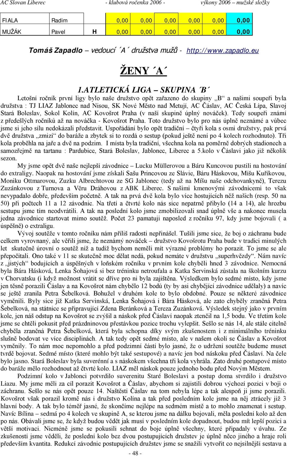 Česká Lípa, Slavoj Stará Boleslav, Sokol Kolín, AC Kovošrot Praha (v naší skupině úplný nováček). Tedy soupeři známí z předešlých ročníků až na nováčka - Kovošrot Praha.