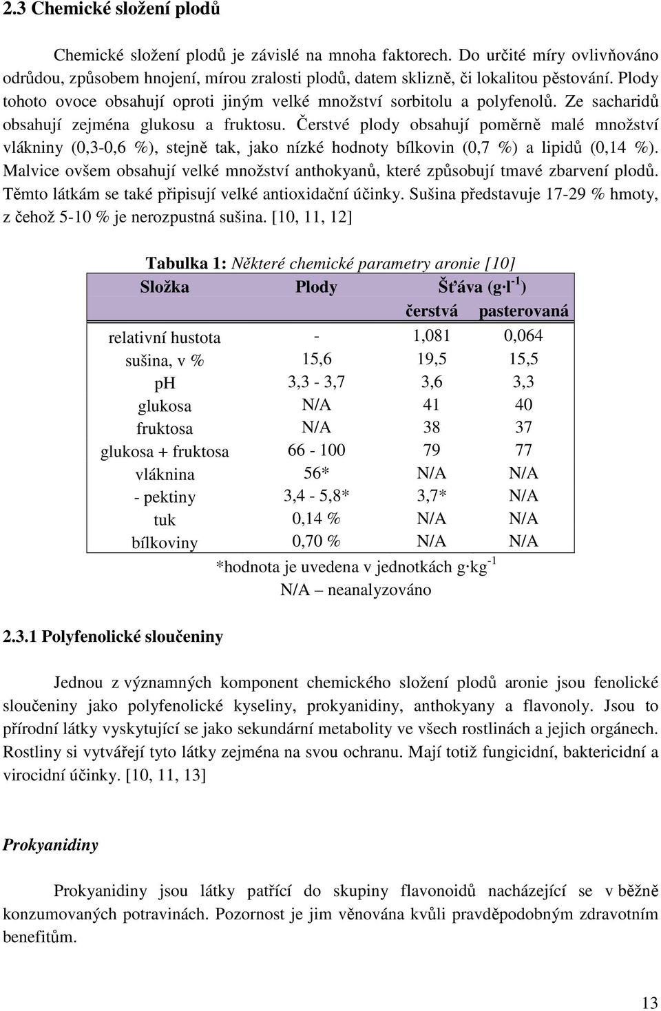 Čerstvé plody obsahují poměrně malé množství vlákniny (0,3-0,6 %), stejně tak, jako nízké hodnoty bílkovin (0,7 %) a lipidů (0,14 %).