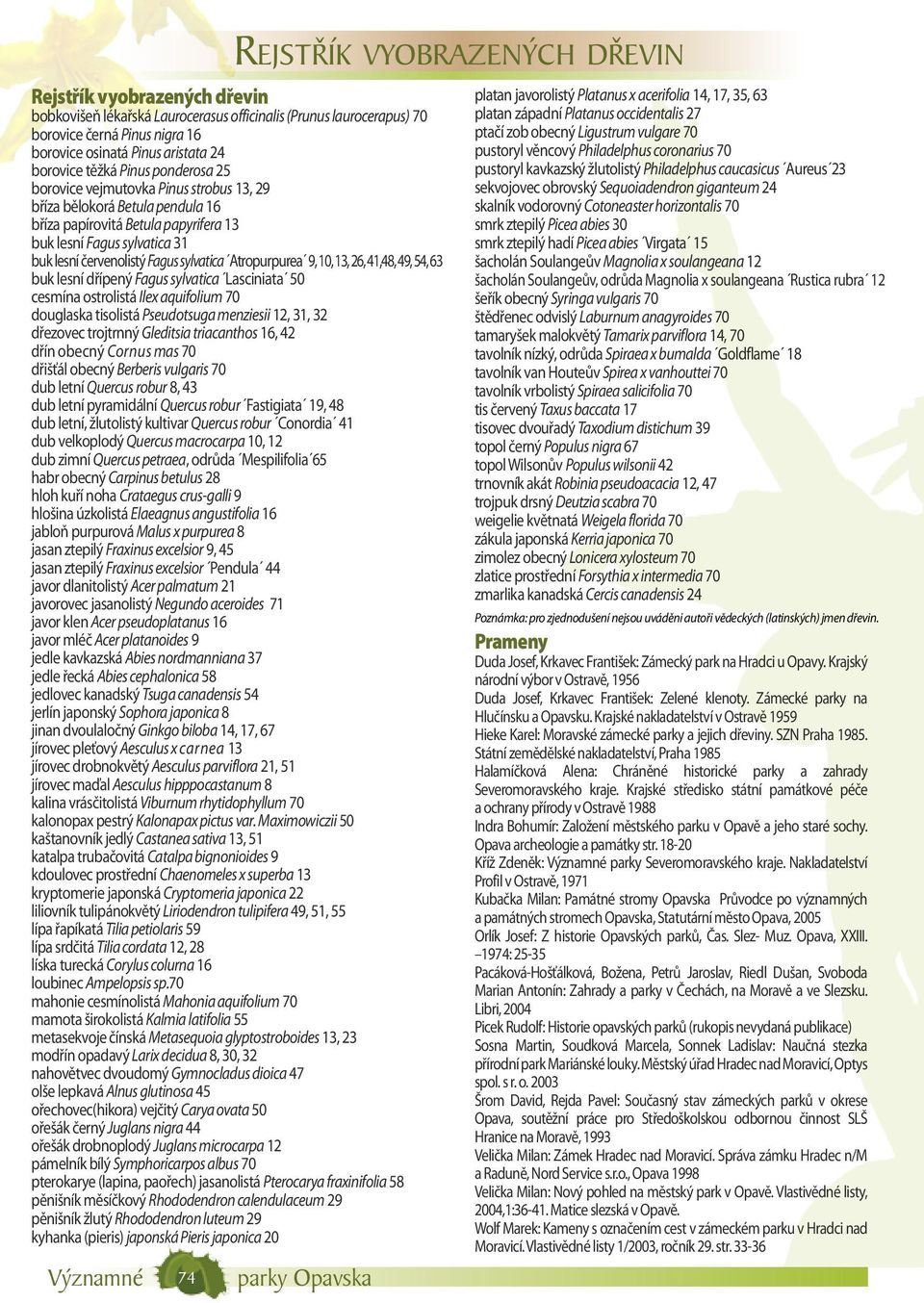 31 buk lesní červenolistý Fagus sylvatica Atropurpurea 9, 10, 13, 26, 41,48, 49, 54, 63 buk lesní dřípený Fagus sylvatica Lasciniata 50 cesmína ostrolistá Ilex aquifolium 70 douglaska tisolistá