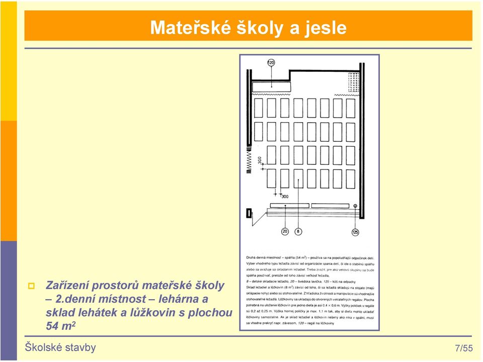 denní místnost lehárna a sklad