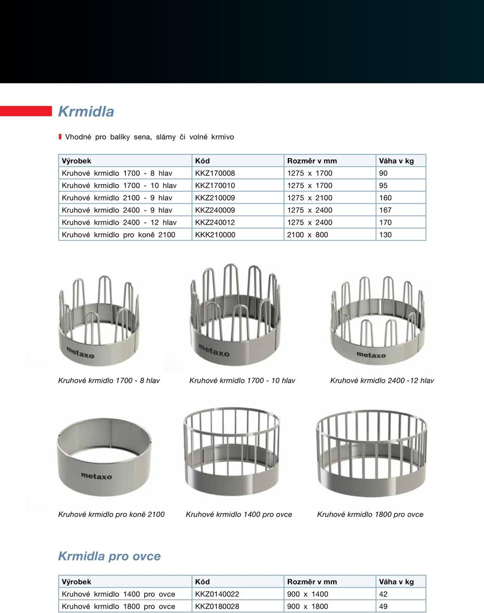 pro koně 2100 KKK210000 2100 x 800 130 Kruhové krmidlo 1700-8 hlav Kruhové krmidlo 1700-10 hlav Kruhové krmidlo 2400-12 hlav Kruhové krmidlo pro koně 2100 Kruhové krmidlo