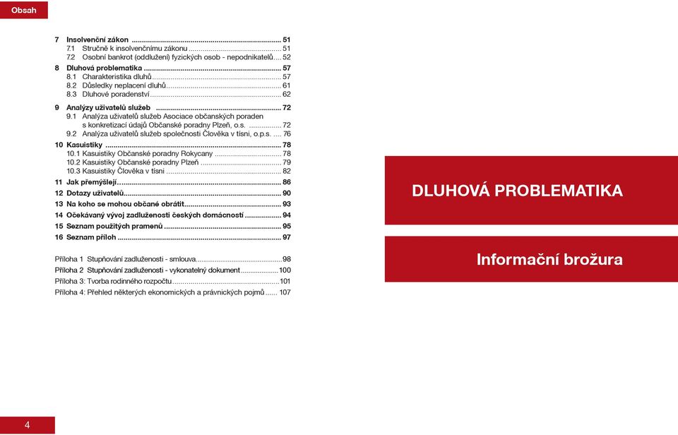 1 Analýza uživatelů služeb Asociace občanských poraden s konkretizací údajů Občanské poradny Plzeň, o.s.... 72 9.2 Analýza uživatelů služeb společnosti Člověka v tísni, o.p.s... 76 10 Kasuistiky.