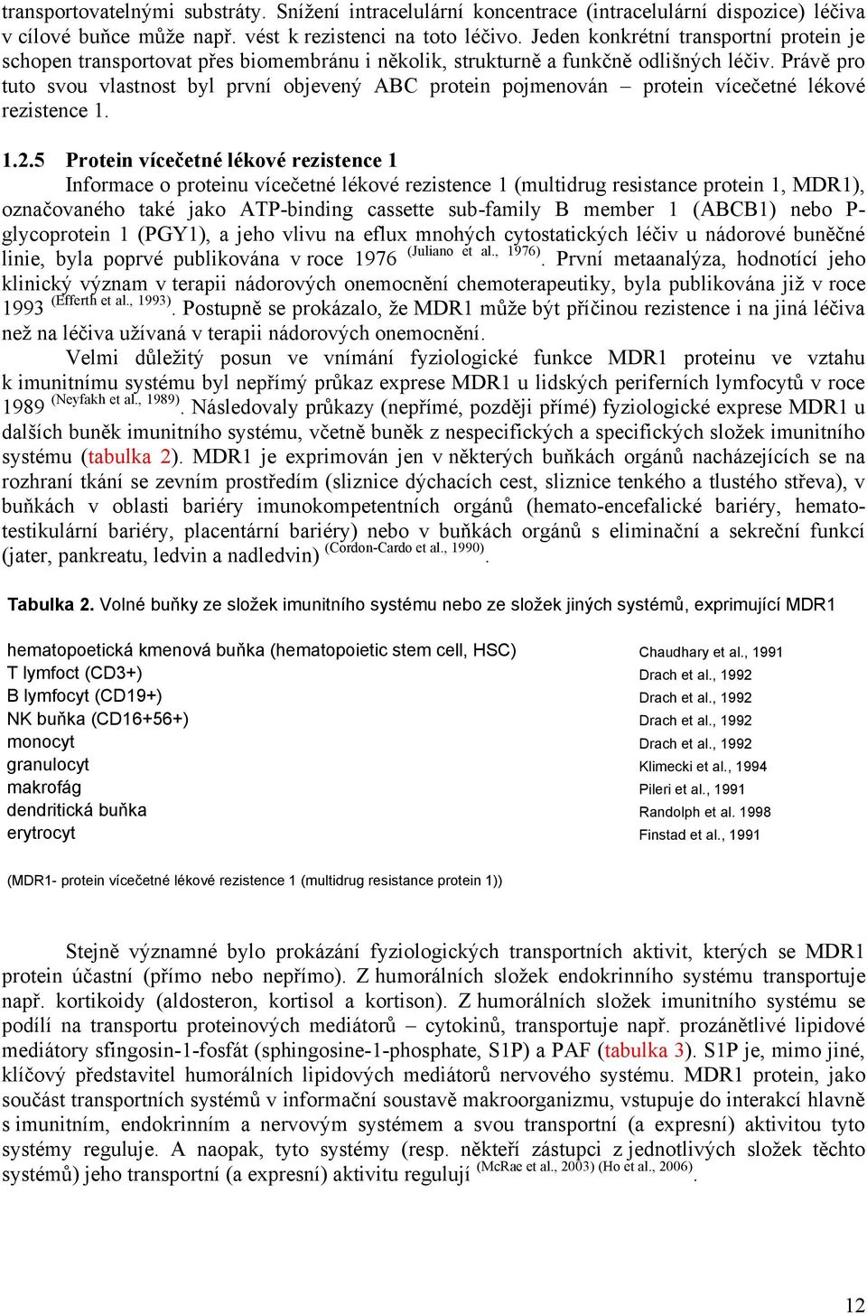 Právě pro tuto svou vlastnost byl první objevený ABC protein pojmenován protein vícečetné lékové rezistence 1. 1.2.