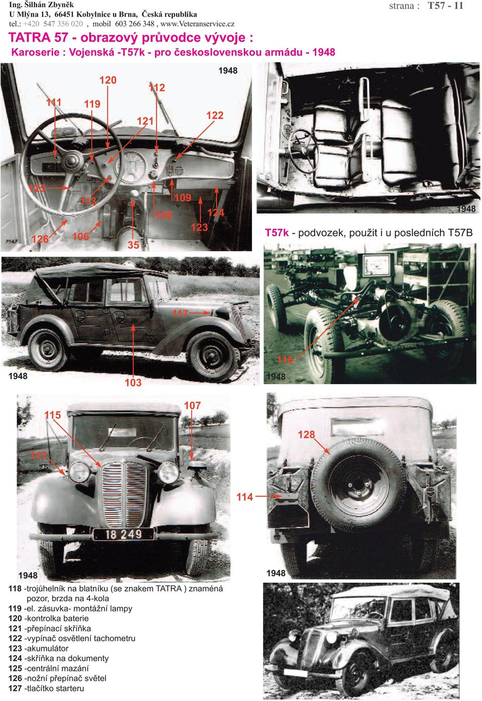 znakem TATRA ) znaméná pozor, brzda na 4-kola 119 -el.