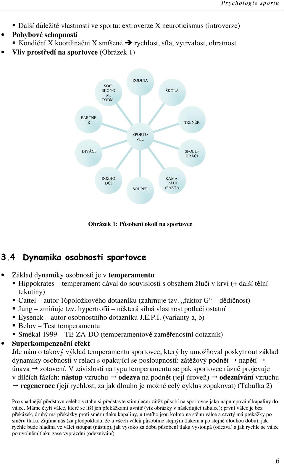 4 Dynamika osobnosti sportovce Základ dynamiky osobnosti je v temperamentu Hippokrates temperament dával do souvislosti s obsahem žluči v krvi (+ další tělní tekutiny) Cattel autor 16položkového