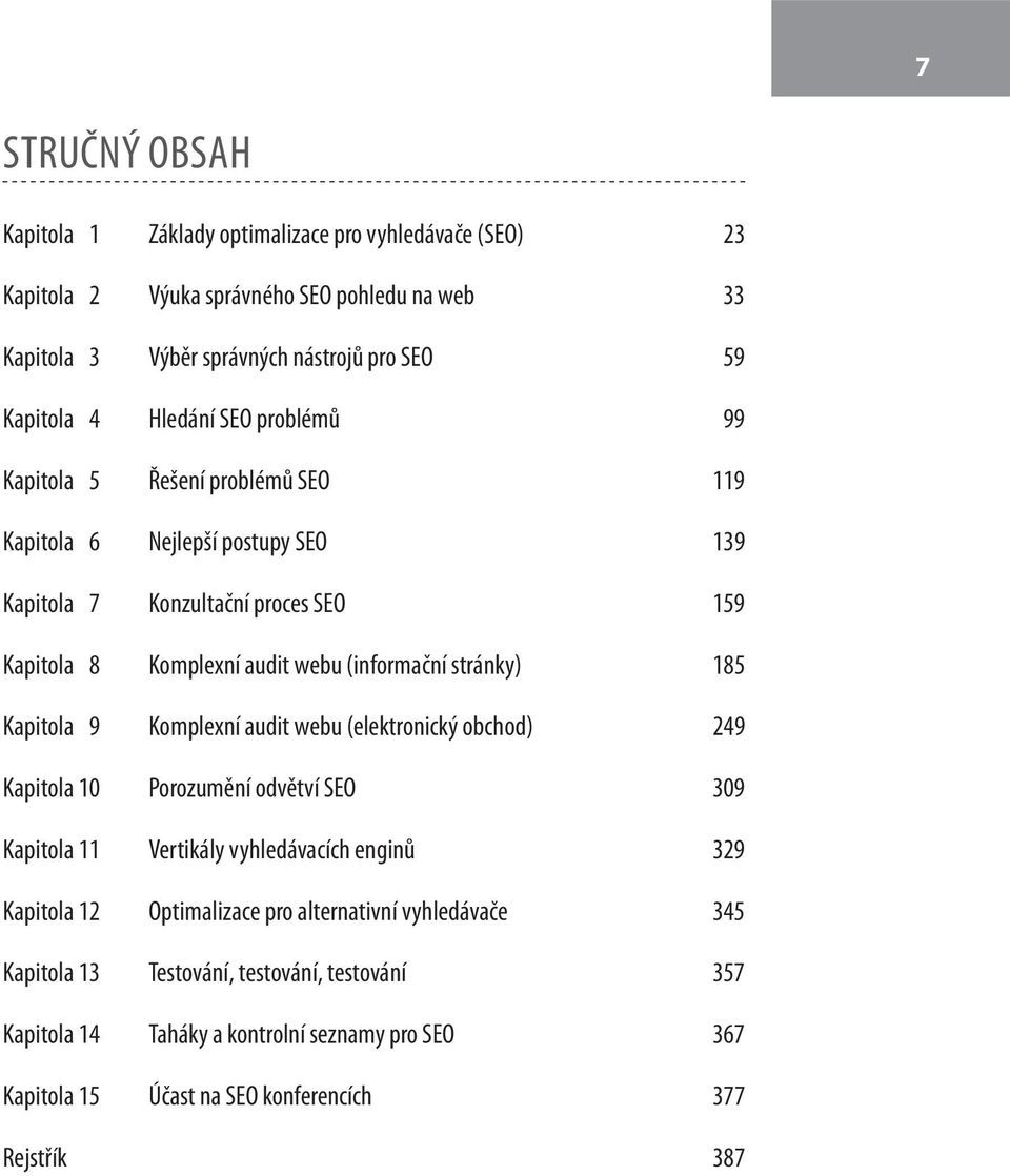 stránky) 185 Kapitola 9 Komplexní audit webu (elektronický obchod) 249 Kapitola 10 Porozumění odvětví SEO 309 Kapitola 11 Vertikály vyhledávacích enginů 329 Kapitola 12 Optimalizace