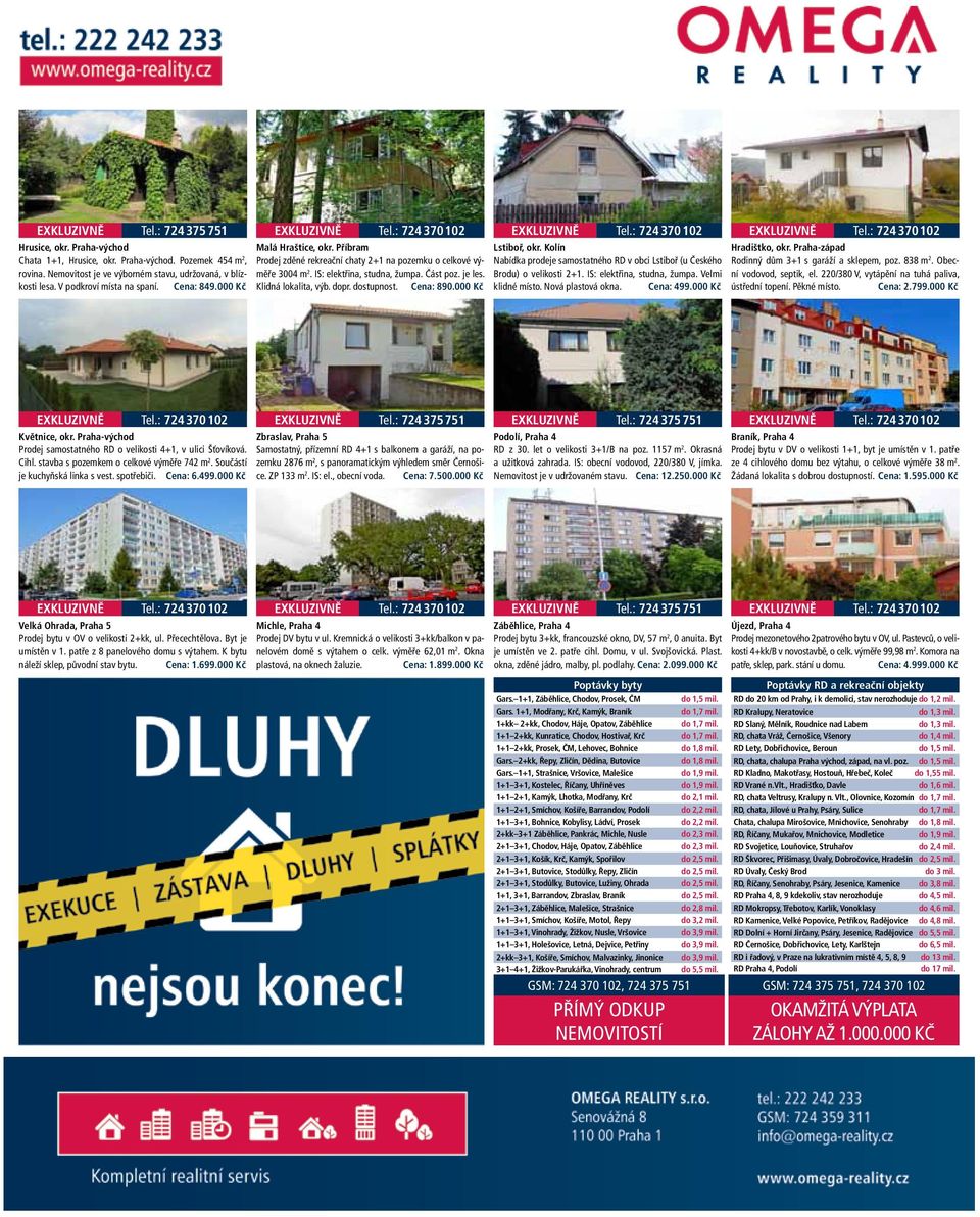 IS: elektřina, studna, žumpa. Část poz. je les. Klidná lokalita, výb. dopr. dostupnost. Cena: 890.000 Kč EXKLUZIVNĚ Tel.: 724 370 102 Lstiboř, okr.