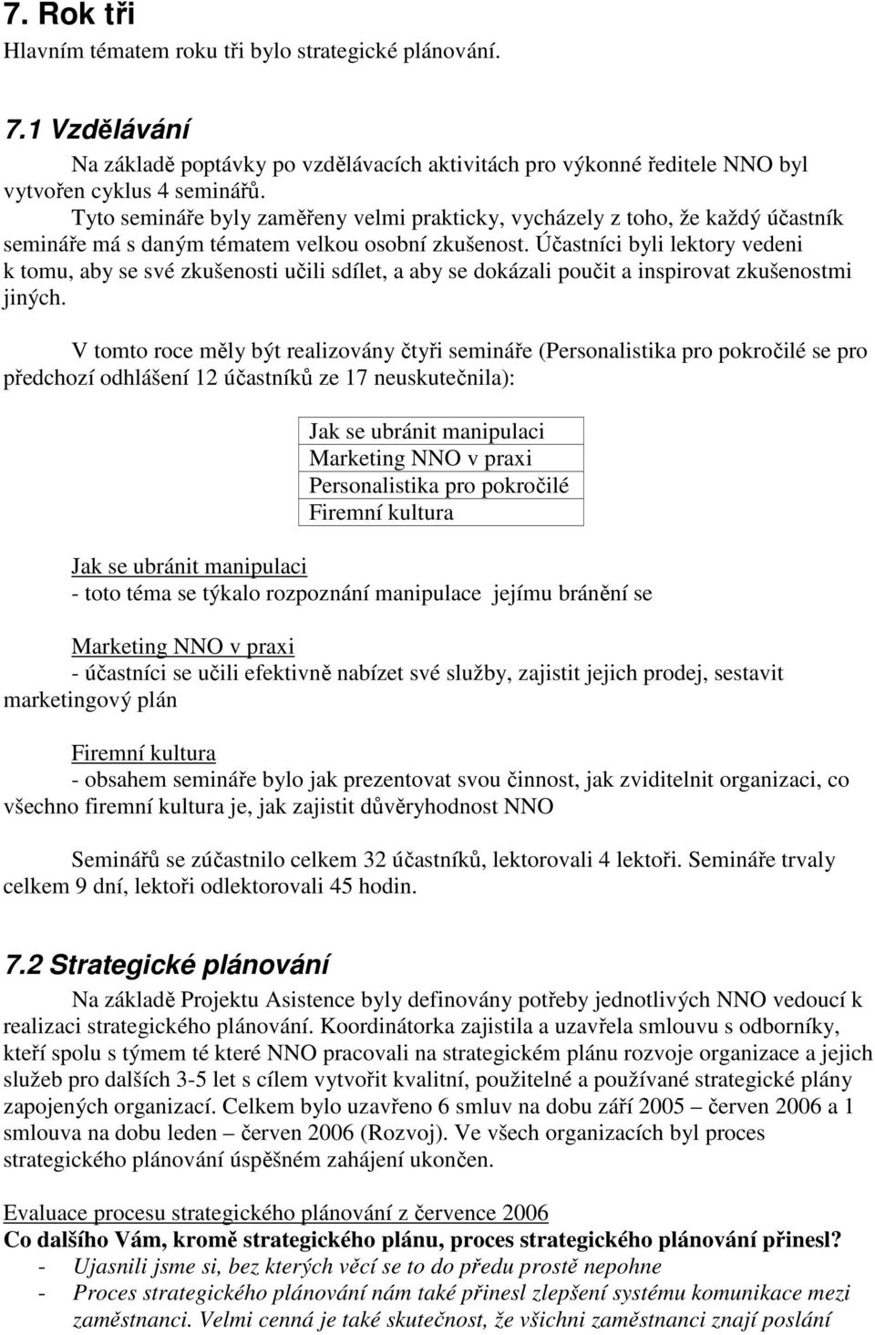 Účastníci byli lektory vedeni k tomu, aby se své zkušenosti učili sdílet, a aby se dokázali poučit a inspirovat zkušenostmi jiných.