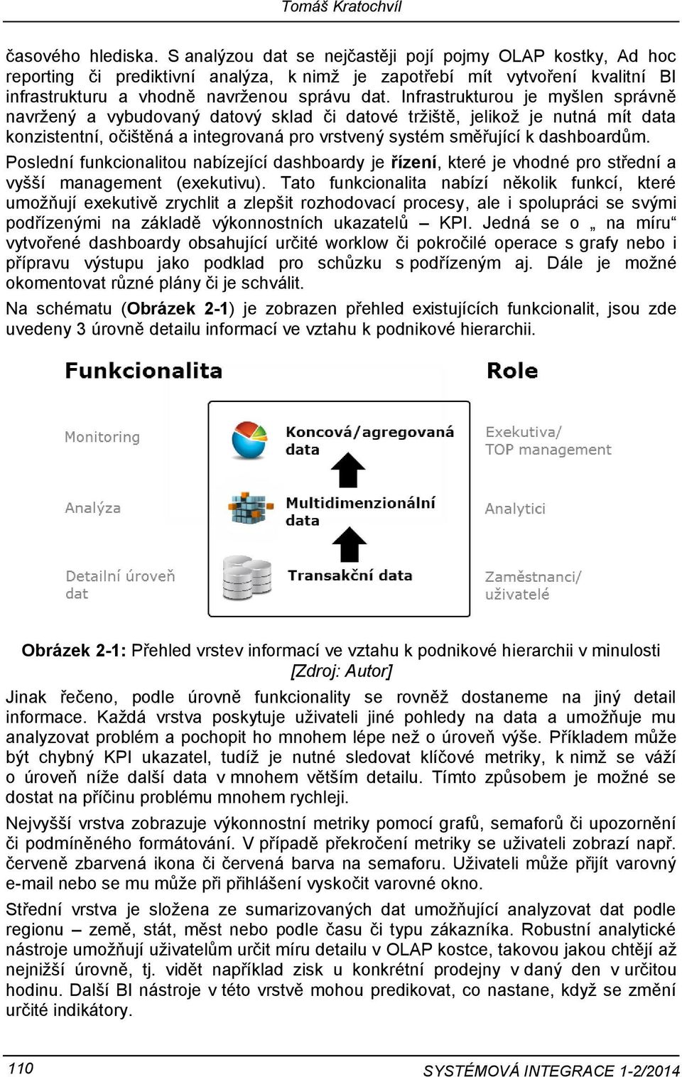 Infrastrukturou je myšlen správně navržený a vybudovaný datový sklad či datové tržiště, jelikož je nutná mít data konzistentní, očištěná a integrovaná pro vrstvený systém směřující k dashboardům.