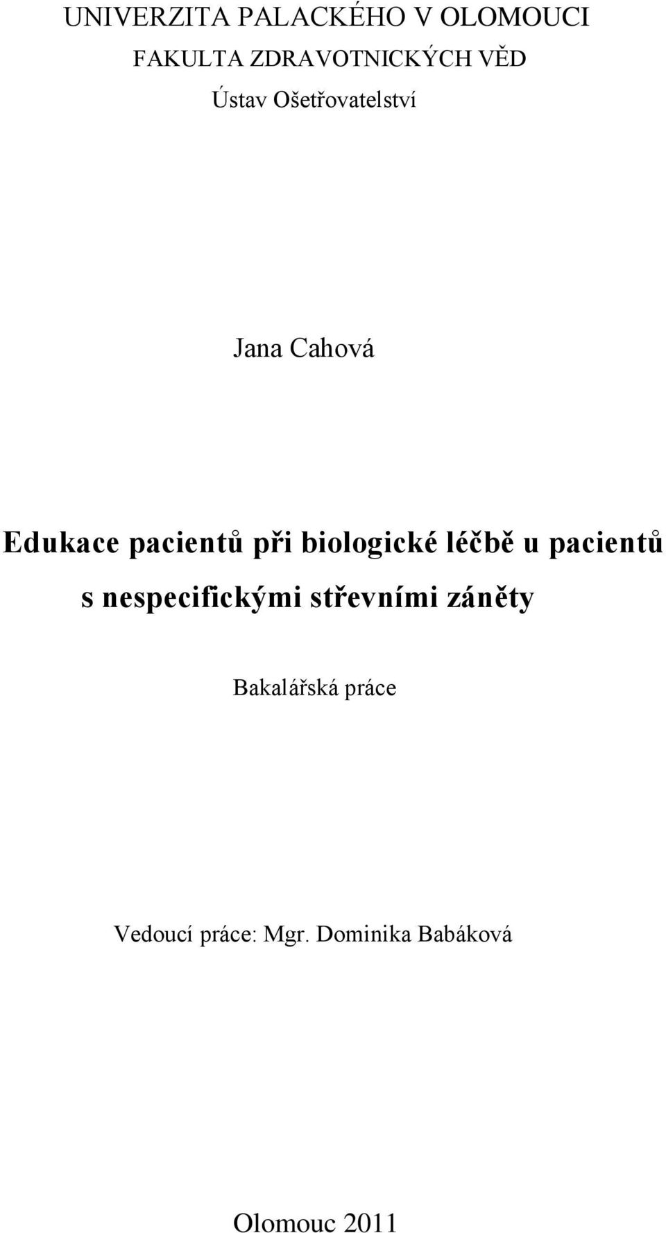 biologické léčbě u pacientů s nespecifickými střevními