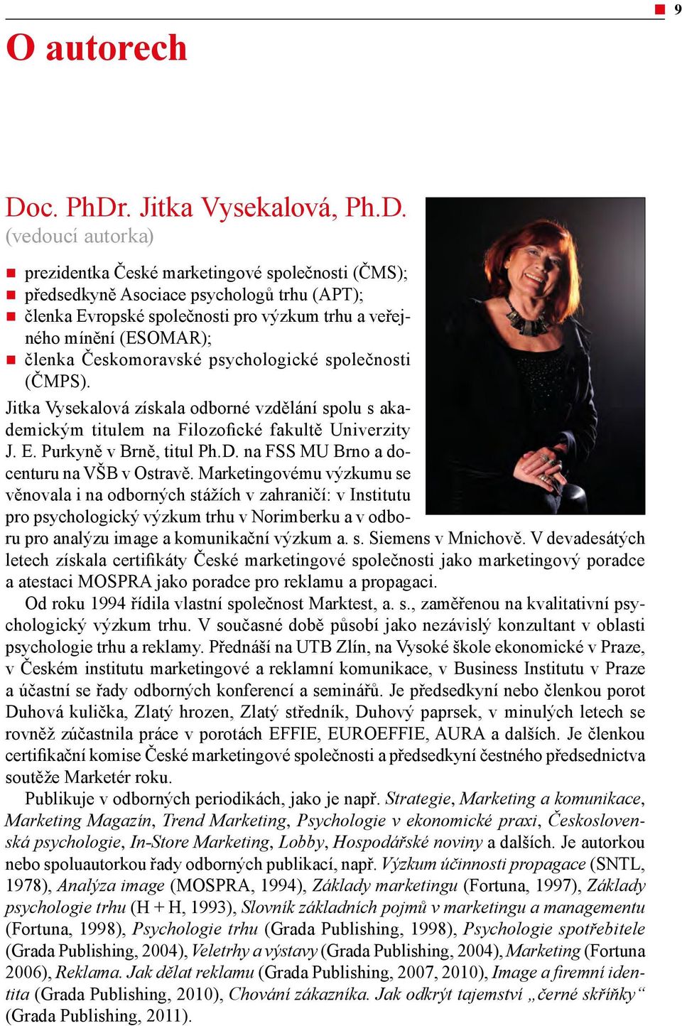 . Jitka Vysekalová, Ph.D.