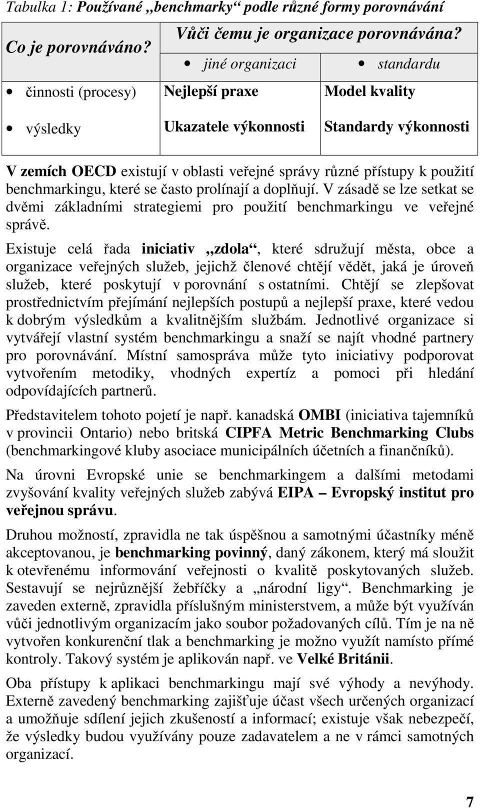 benchmarkingu, které se často prolínají a doplňují. V zásadě se lze setkat se dvěmi základními strategiemi pro použití benchmarkingu ve veřejné správě.