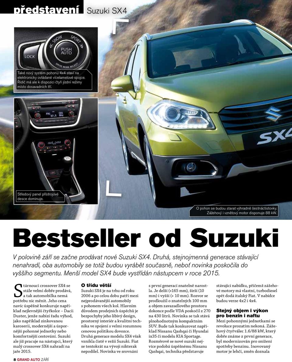 Bestseller od Suzuki V polovině září se začne prodávat nové Suzuki SX4.