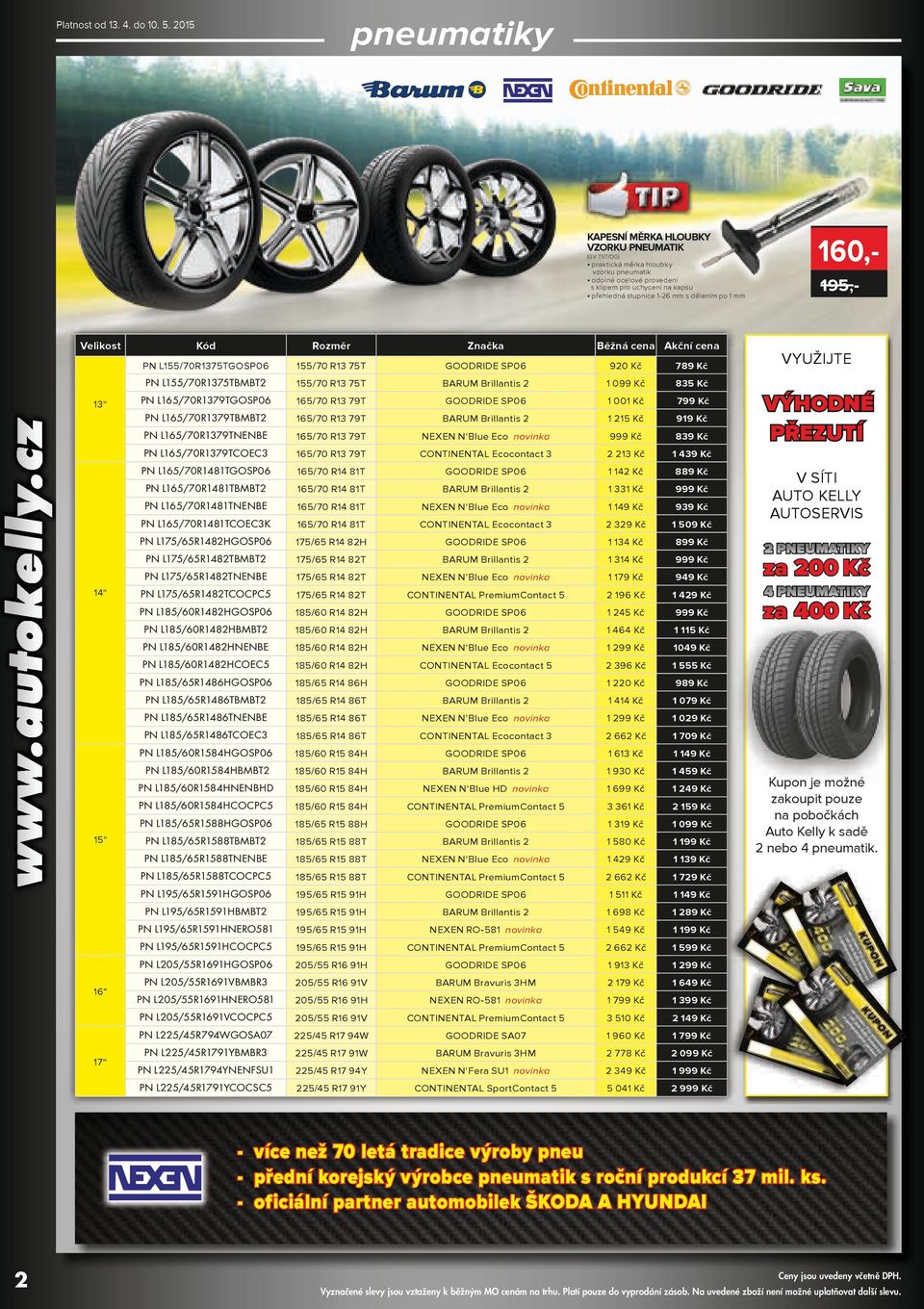 dělením po 1 mm 19,- 160,- Velikost Kód Rozměr Značka Běžná cena Akční cena PN L1/70R137TGO 1/70 R13 7T 90 Kč 789 Kč PN L1/70R137TBMBT 1/70 R13 7T 1 099 Kč 83 Kč 13" PN L16/70R1379TGO 16/70 R13 79T 1