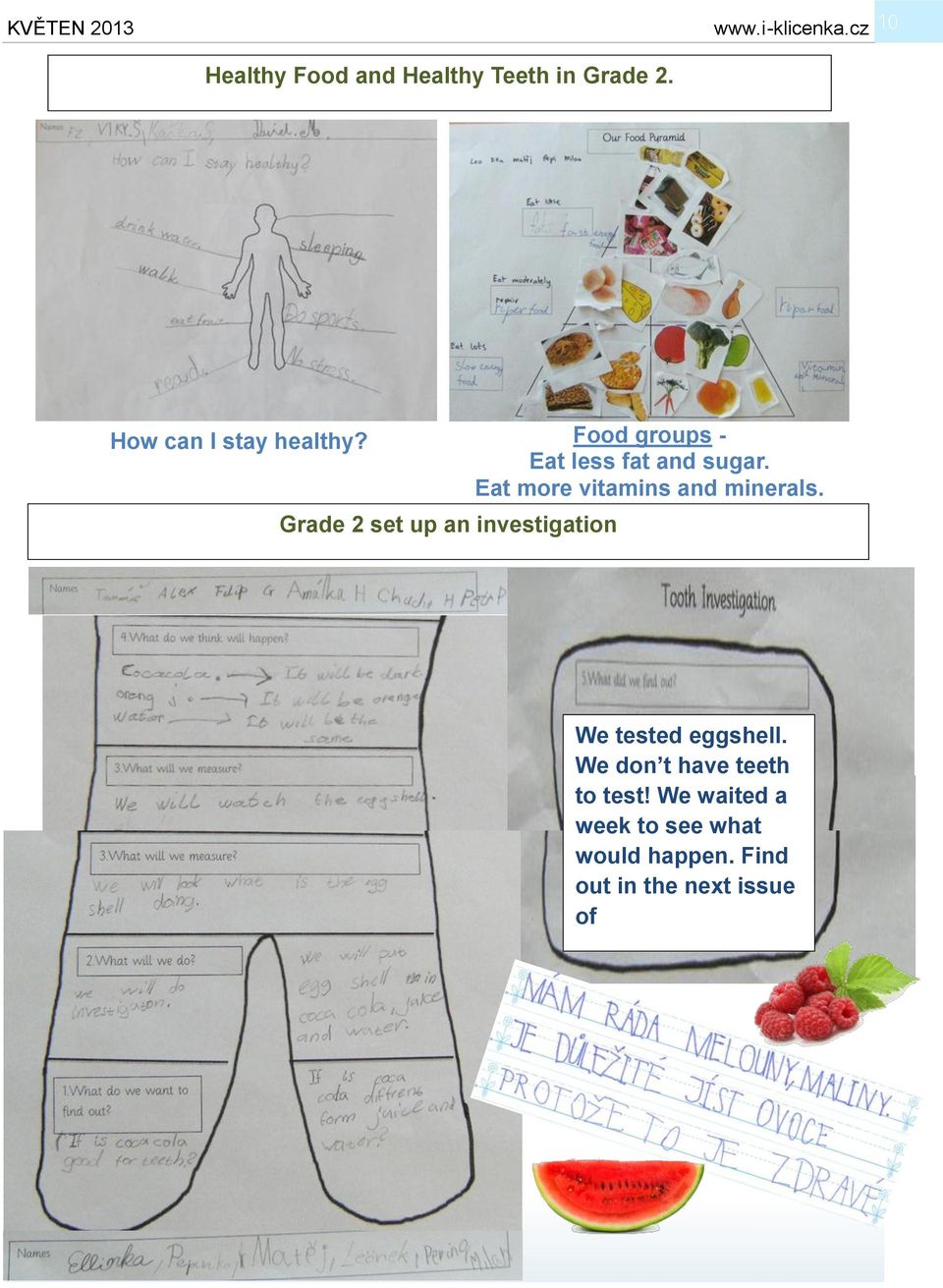 Grade 2 set up an investigation We tested eggshell.