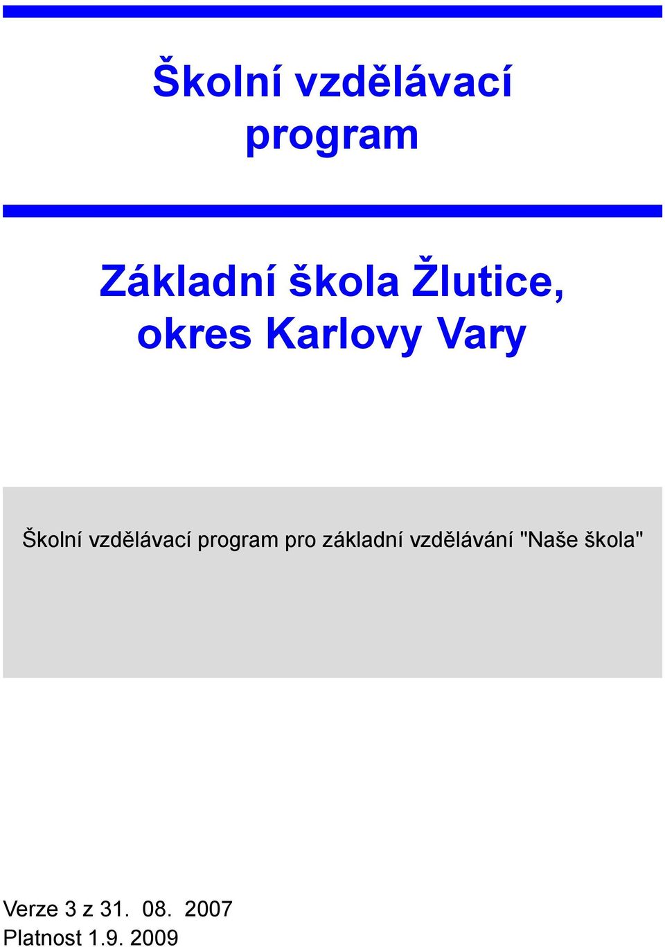 vzdělávací program pro základní vzdělávání