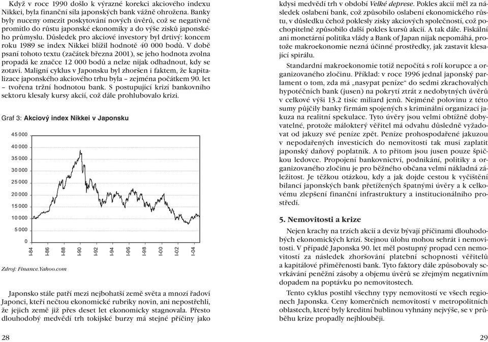 Důsledek pro akciové investory byl drtivý: koncem roku 1989 se index Nikkei blížil hodnotě 40 000 bodů.