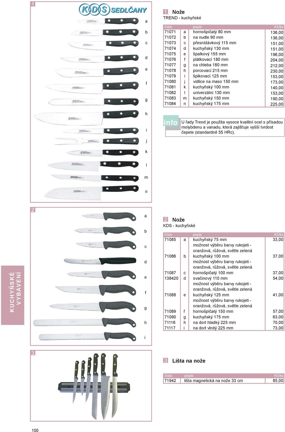 mm 136,00 136,00 151,00 151,00 196,00 204,00 212,00 230,00 153,00 173,00 140,00 153,00 190,00 225,00 info U řady Trend je použita vysoce kvalitní ocel s přísadou molydenu a vanadu, která zajišťuje